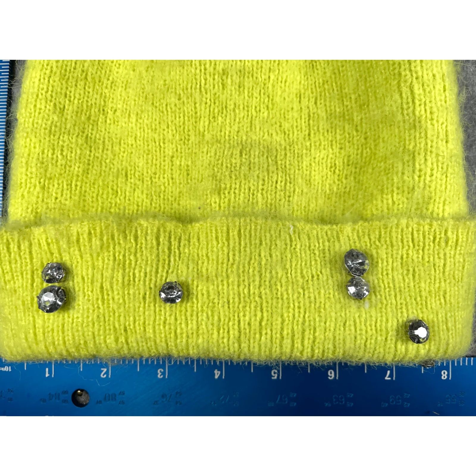 Vintage A New Day Hat Women One Size Neon Green Knit Jewel Embellished Poly NEW Size ONE SIZE - 2 Thumbnail