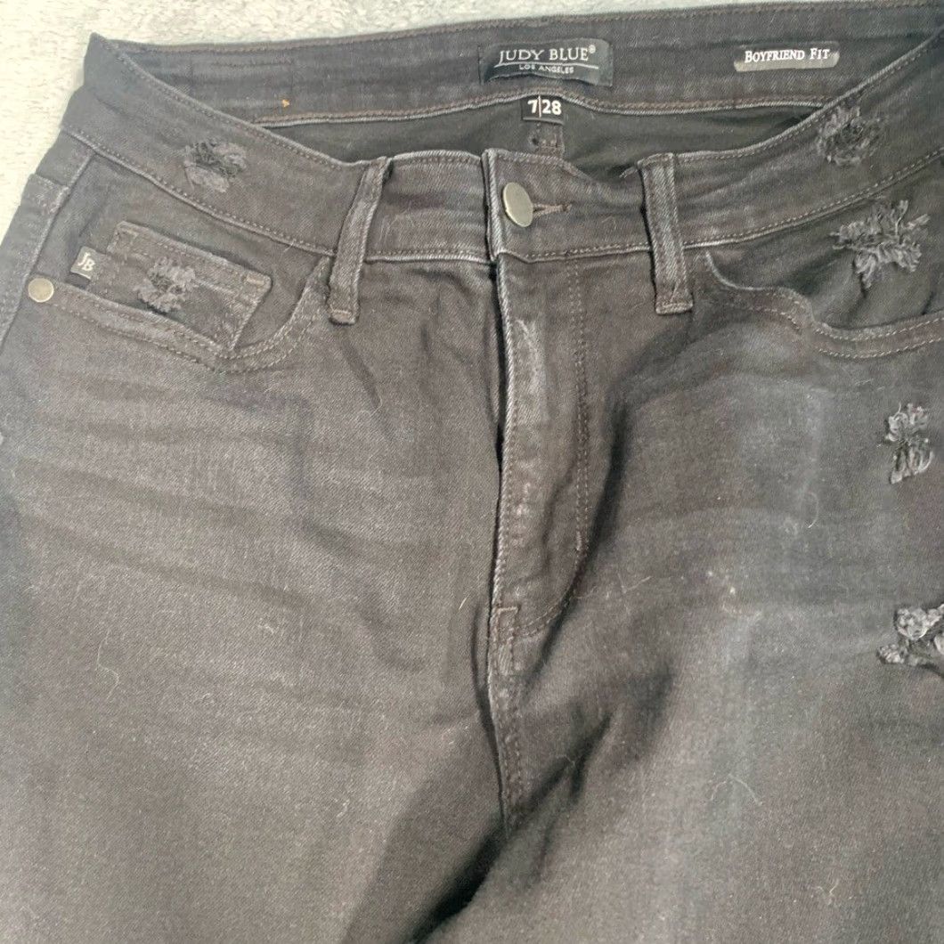 Vintage Judy Blue Boyfriend Fit Black Distressed Jeans Women 28 Black Jeans Women Boyfriend Style Regular Size 28 Distressed Black Judy Blue Property Size 28" / US 6 / IT 42 - 5 Thumbnail
