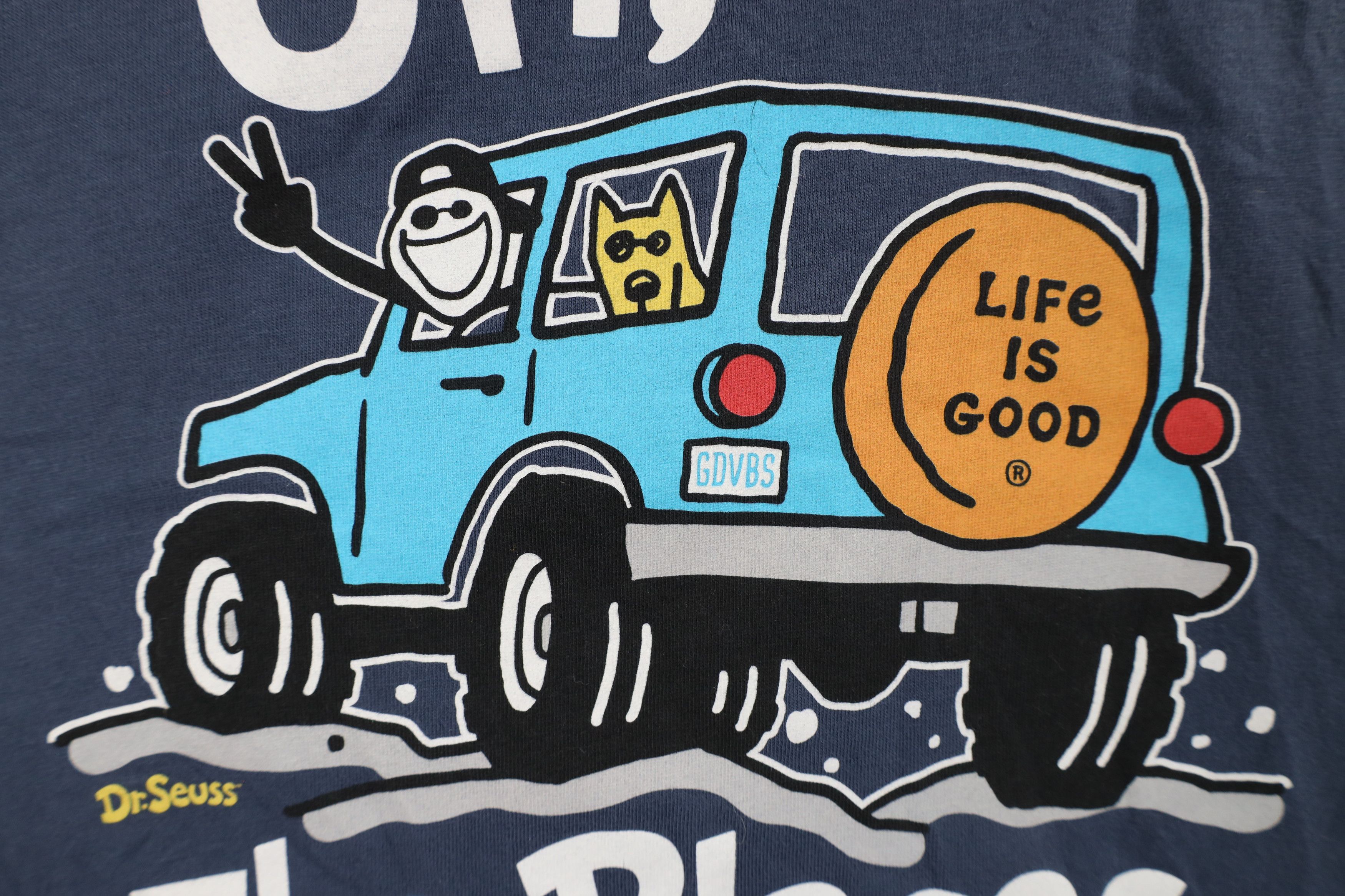 Life is Good × Vintage Life Is Good x Dr Seuss You'll Go Crusher T-Shirt Blue Size XL / US 12-14 / IT 48-50 - 7 Thumbnail