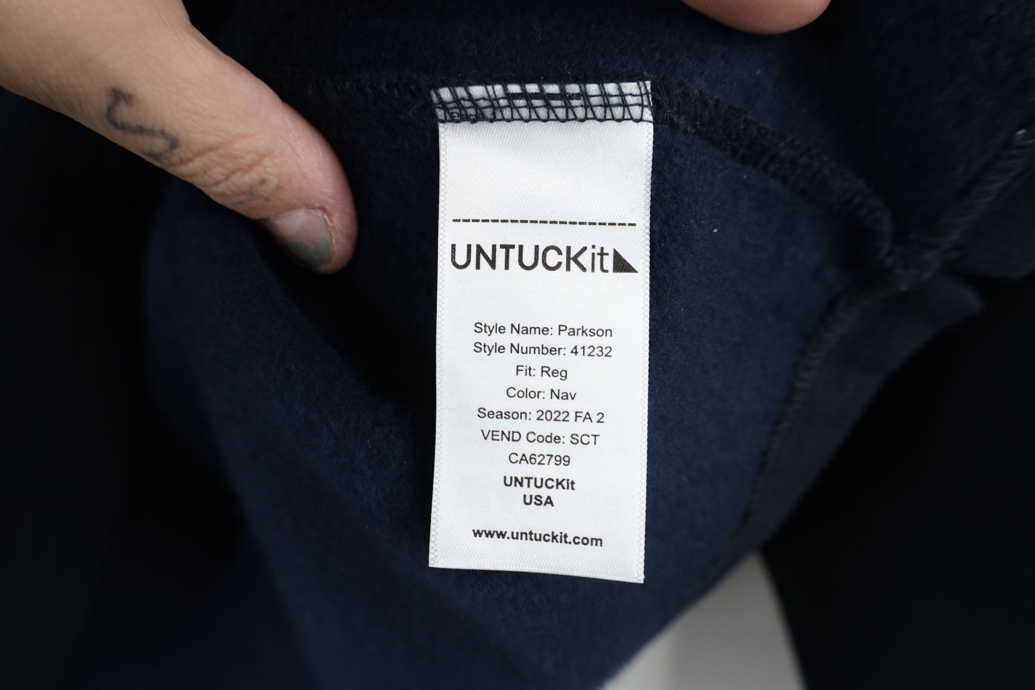 UNTUCKit × Vintage Untuckit Blank Snap Button Fleece Pullover Sweater Navy Blue Size US L / EU 52-54 / 3 - 8 Thumbnail