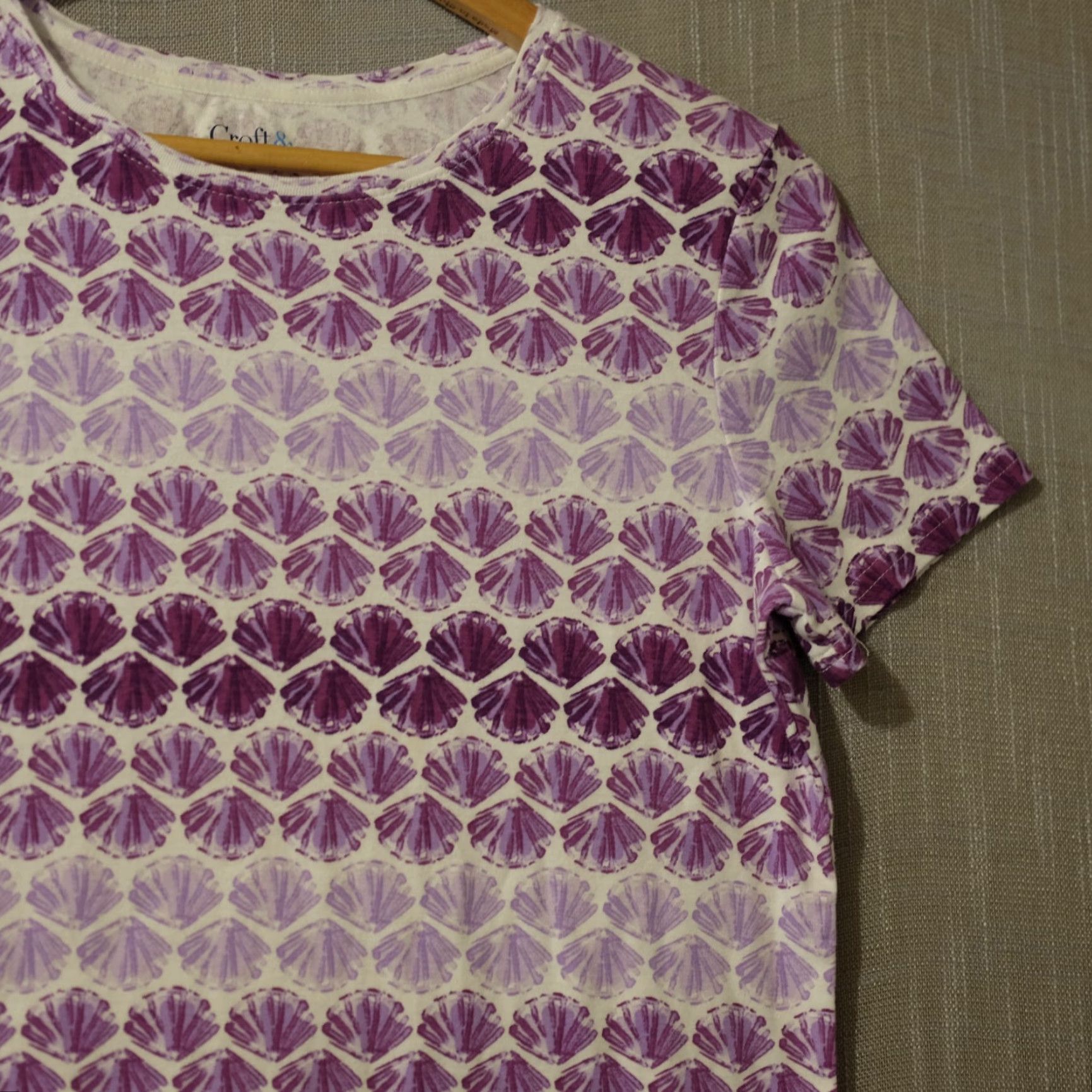 Barrow Nwot! Croft & Barrow The Classic Tee White/Purple Short Sleeve Women's M #H78-27 Size 32" / US 10 / IT 46 - 3 Thumbnail