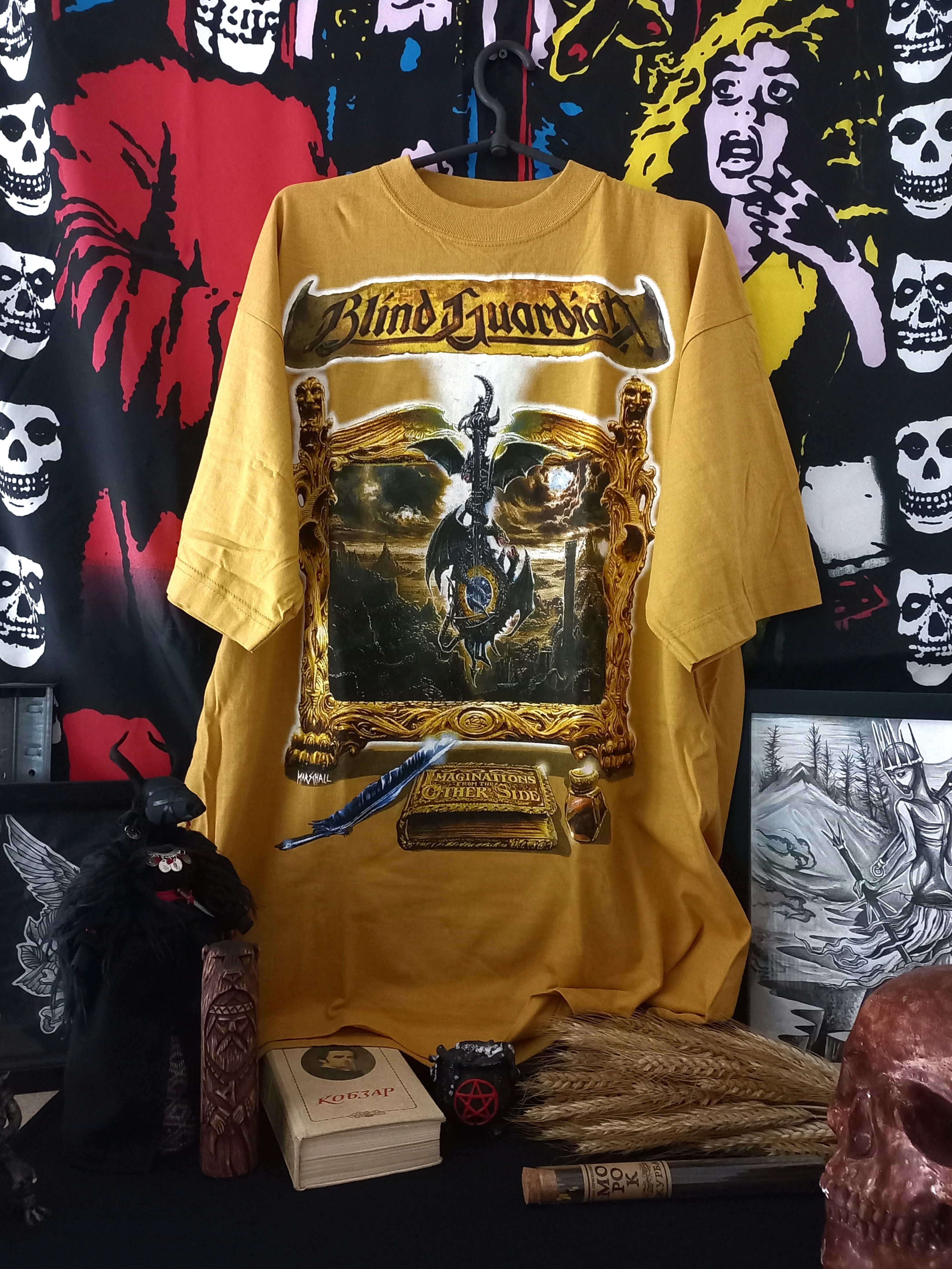 Pre-owned Band Tees X Rock Band Blind Guardian Vintage T-shirt 90's In Yellow