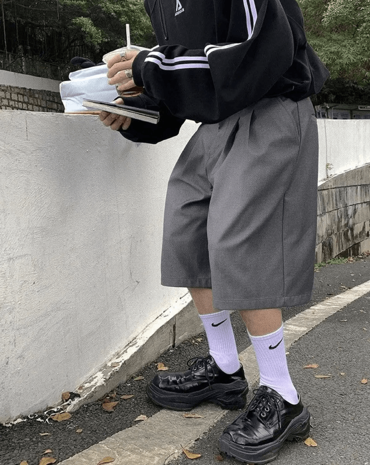 Other Casual Streetwear Retro Gray Baggy Loose Shorts Size US 30 / EU 46 - 4 Thumbnail