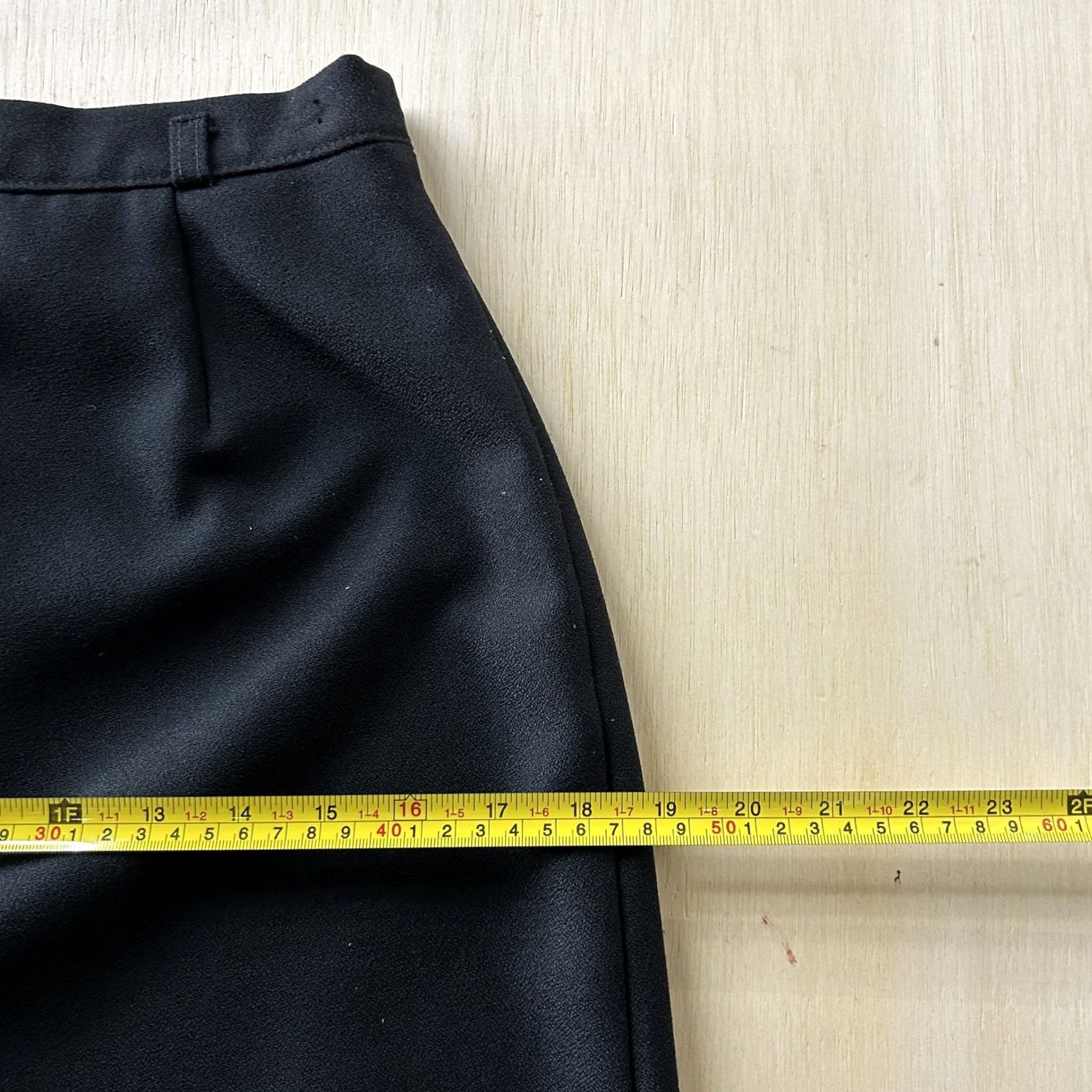 Vintage Womens Black Midi Pencil Skirt Elastic Waist Slit Workwear Career Office Medium Size 32" / US 10 / IT 46 - 5 Thumbnail