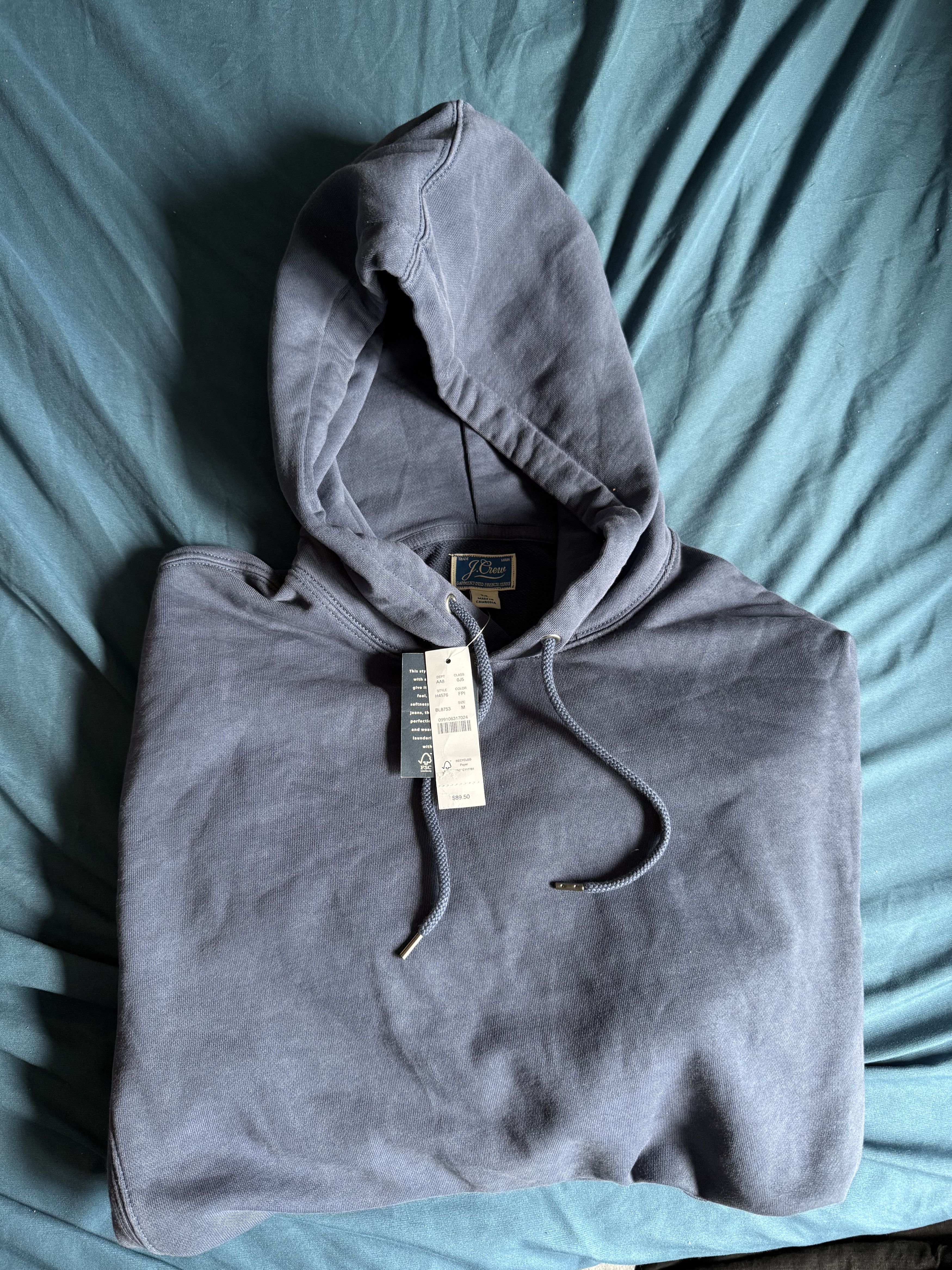 J.Crew J. Crew Garment Dyed French Terry Hoodie Sweatshirt Medium Size US M / EU 48-50 / 2 - 1 Thumbnail