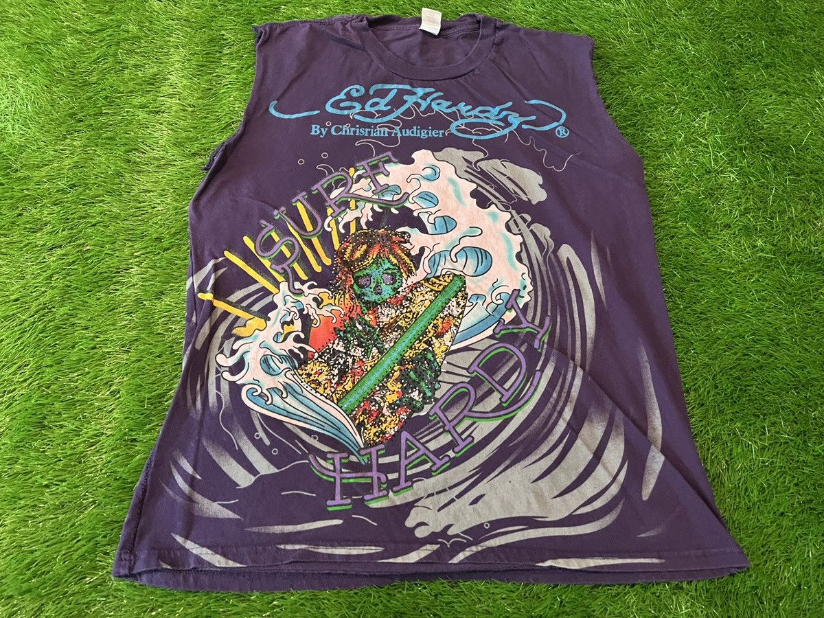 Ed Hardy Vintage Ed Hardy Christian Audigier Tank Top SURF HARDY Y2K Size XXL / US 16-18 / IT 52-54 - 1 Thumbnail
