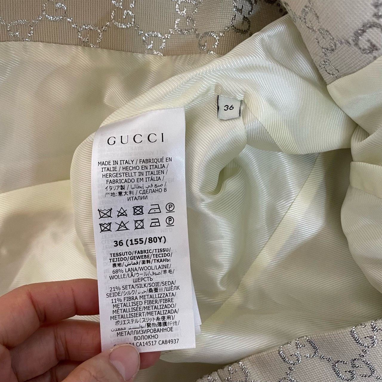 Gucci Gucci Size 36 Gold and silver silk full-printed suit jacket Size US XXS / EU 40 - 6 Thumbnail