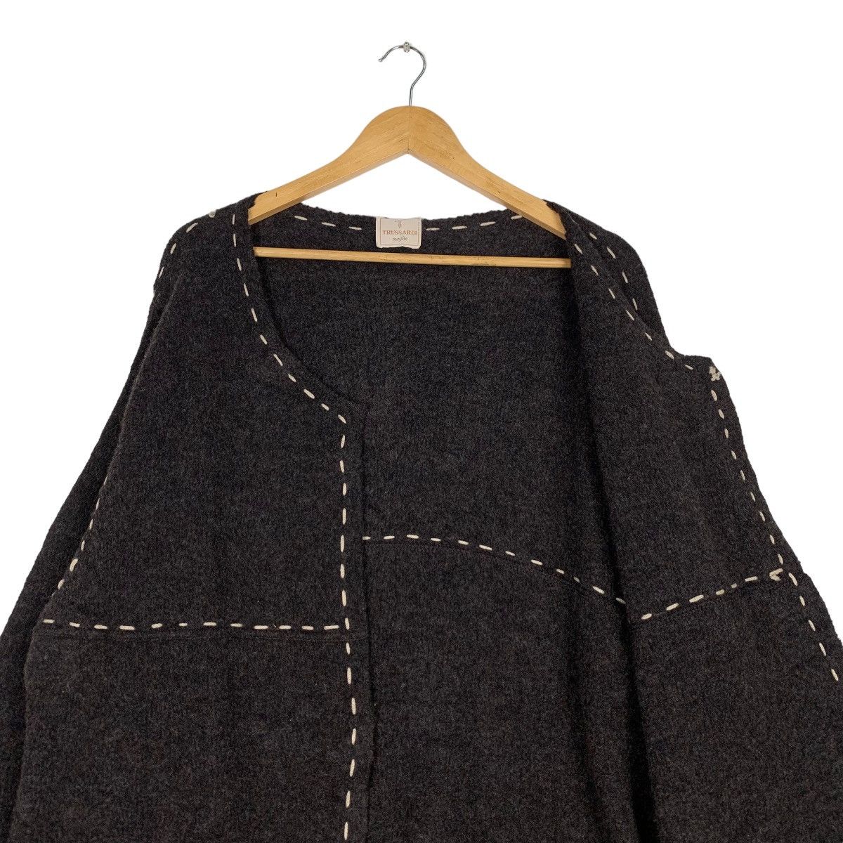 TRUSSARDI Maglie Wool Long Cardigan Buttonless #1018-C46