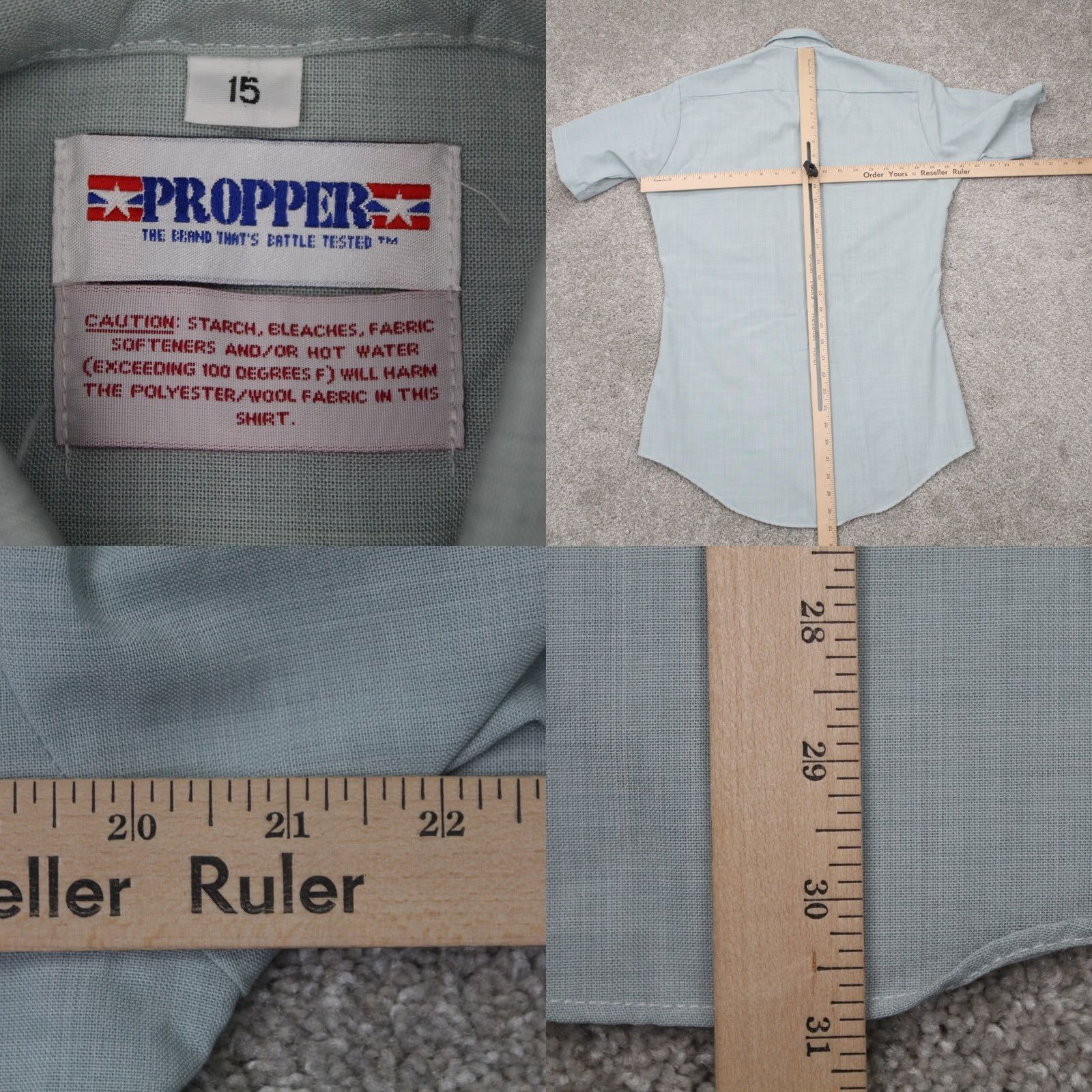 Propper PROPPER Army Shirt Mens 15 Green Tapered Body Polyester/Wool Short Sleeve ButtonUp Size US M / EU 48-50 / 2 - 8 Thumbnail