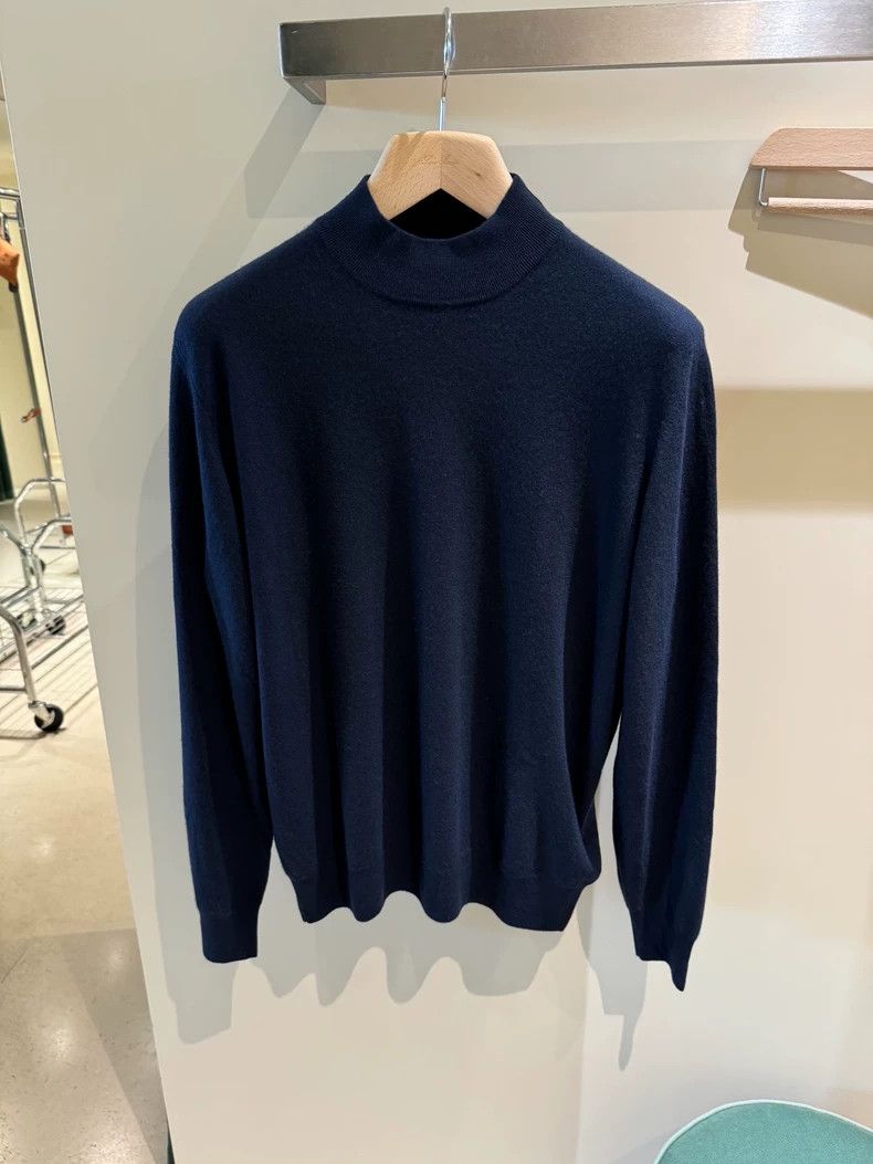 Loro Piana LORO PIANA Men's half high collar knit cashmere sweater 10 Size US L / EU 52-54 / 3 - 1 Thumbnail