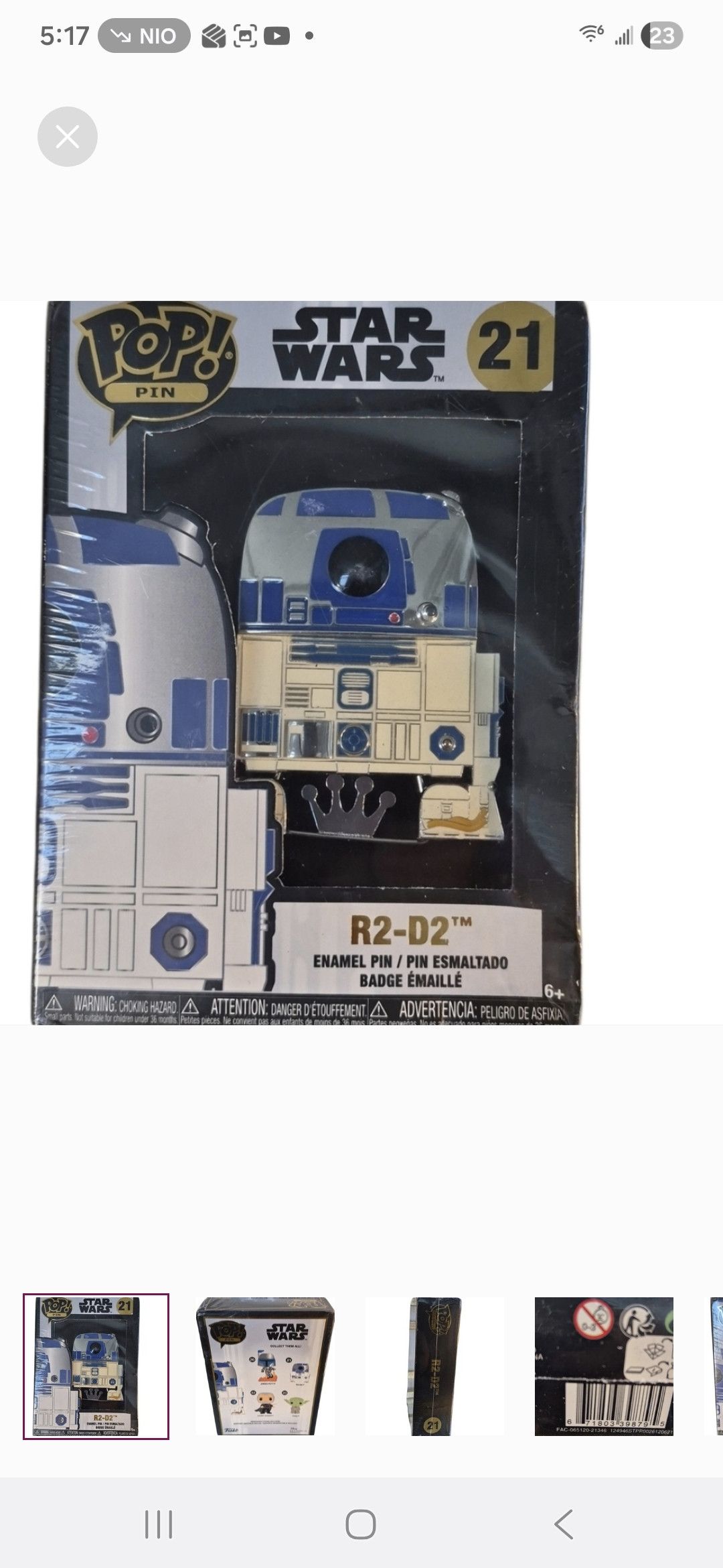 Other Funko × Star Wars POP PIN R2-D2 Enamel Pin Size ONE SIZE - 1 Thumbnail