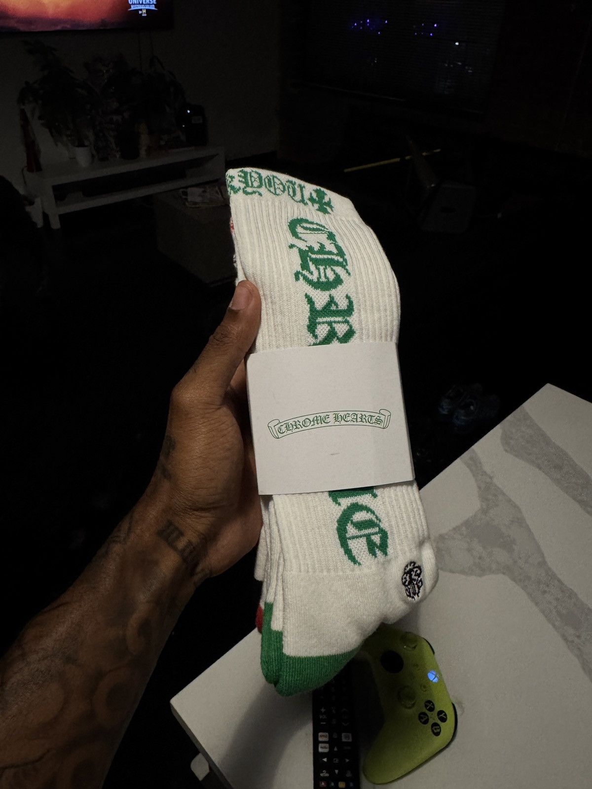 Pre-owned Chrome Hearts X Matty Boy Chrome Hearts Socks In White