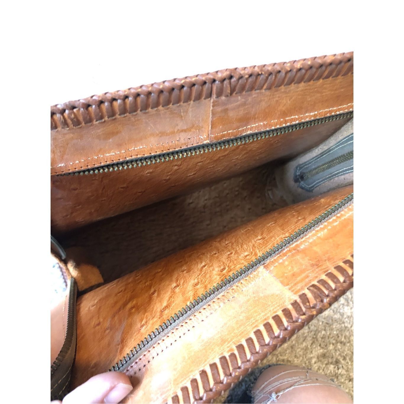 Other Vintage “W.E.J.” Initialed Women’s Brown Leather Hand Bag Size ONE SIZE - 7 Thumbnail
