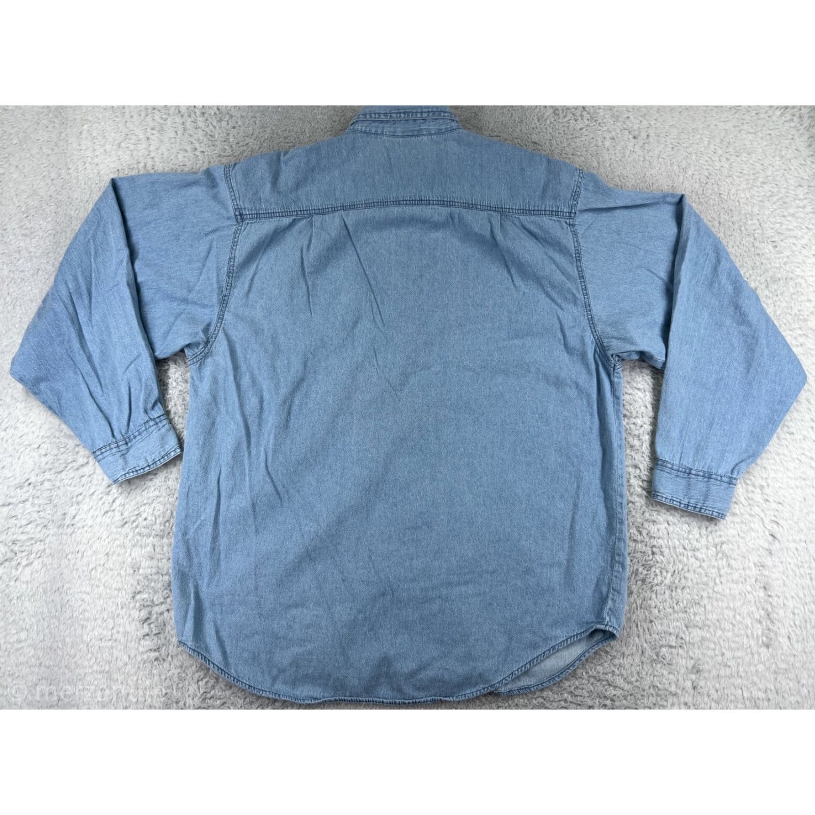 Paradise Paradise Point Shirt Mens 2XL XXL Blue Denim Button Up Ministries Religious Dove Size US XXL / EU 58 / 5 - 2 Thumbnail