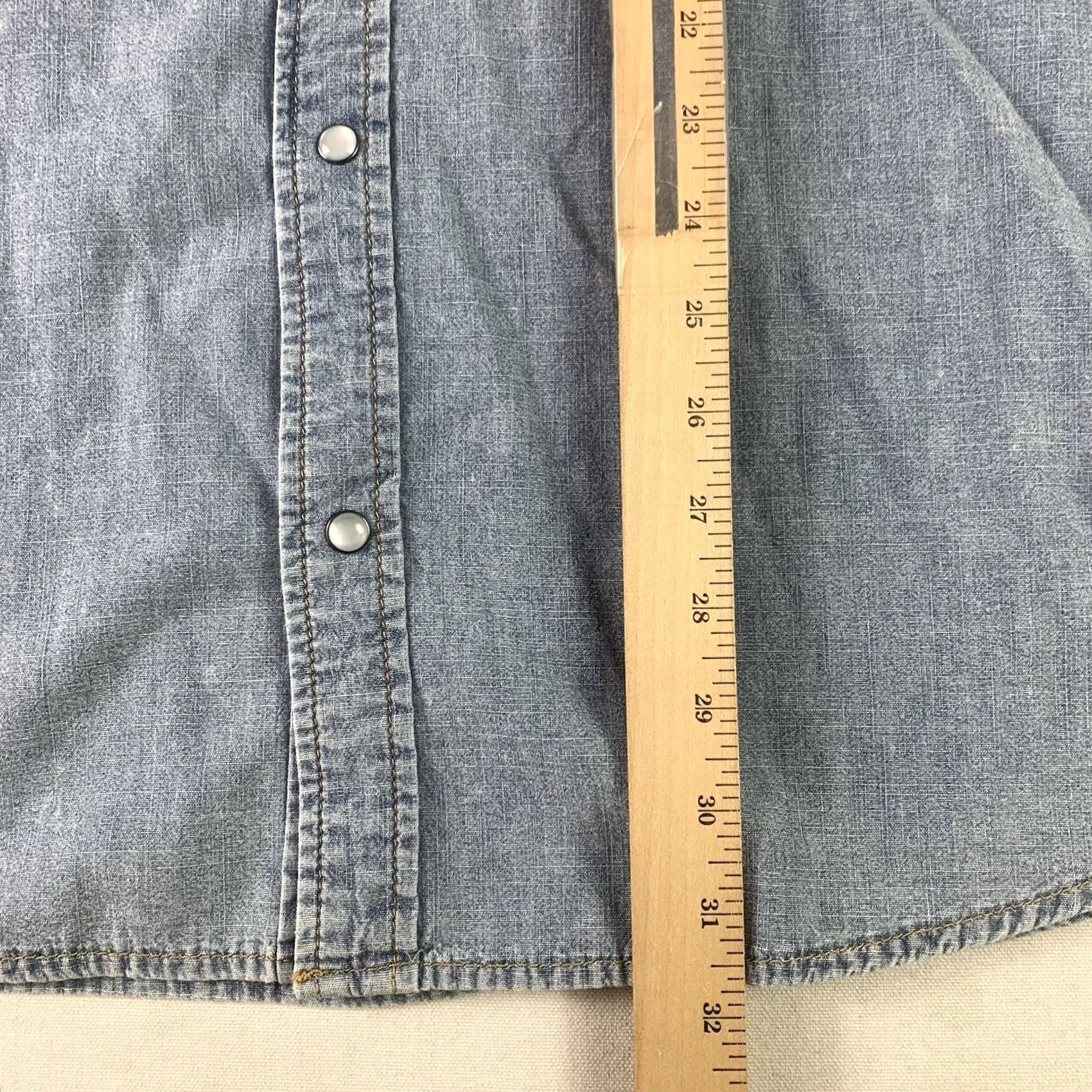 Vintage Boot Barn Western Blue Denim Shirt Mens XL Pearl Snap Cowboy Size US XL / EU 56 / 4 - 4 Thumbnail
