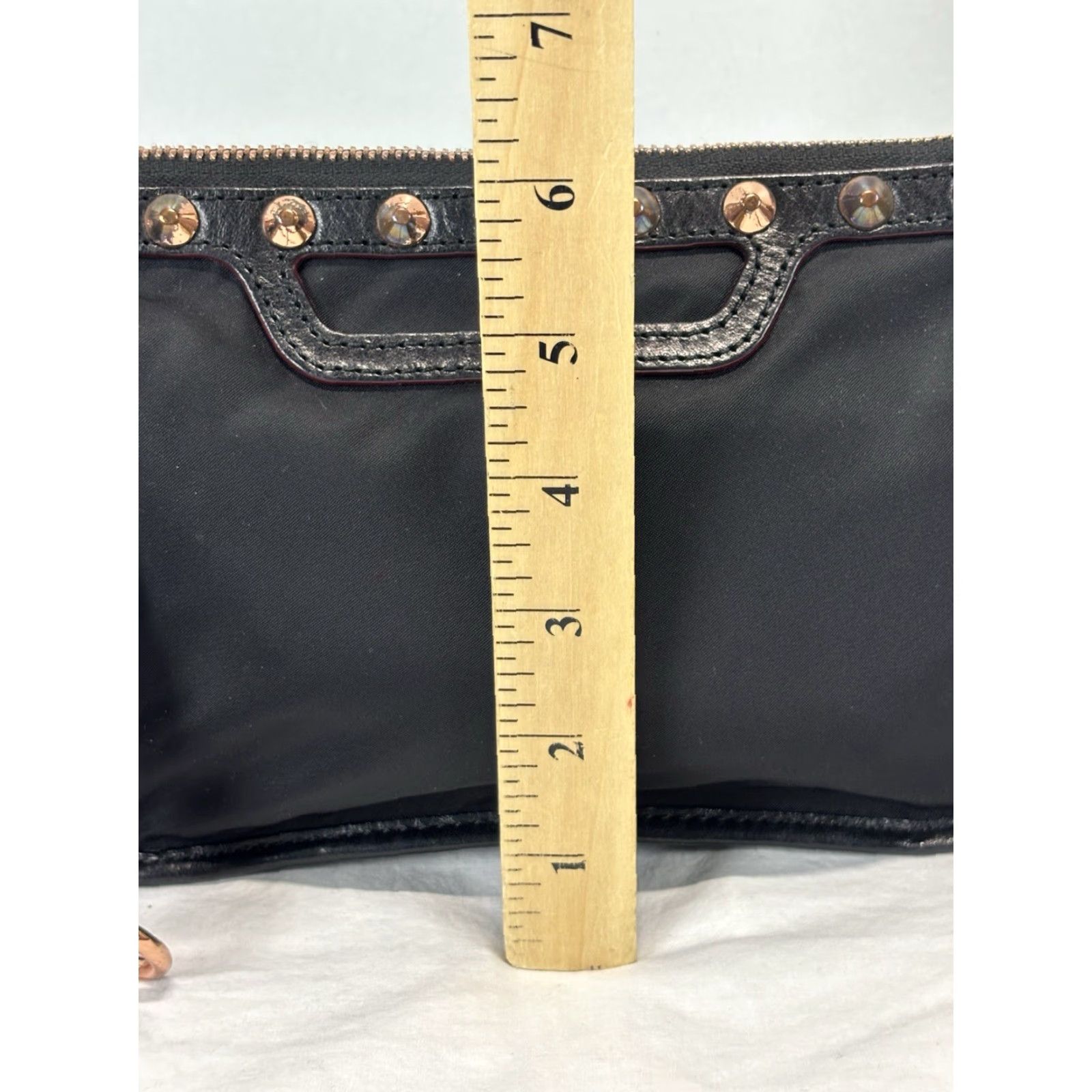 MZ Wallace VINTAGE MZ Wallace Mini Crossbody Bag Black Studded Nylon Women's Size ONE SIZE - 7 Thumbnail