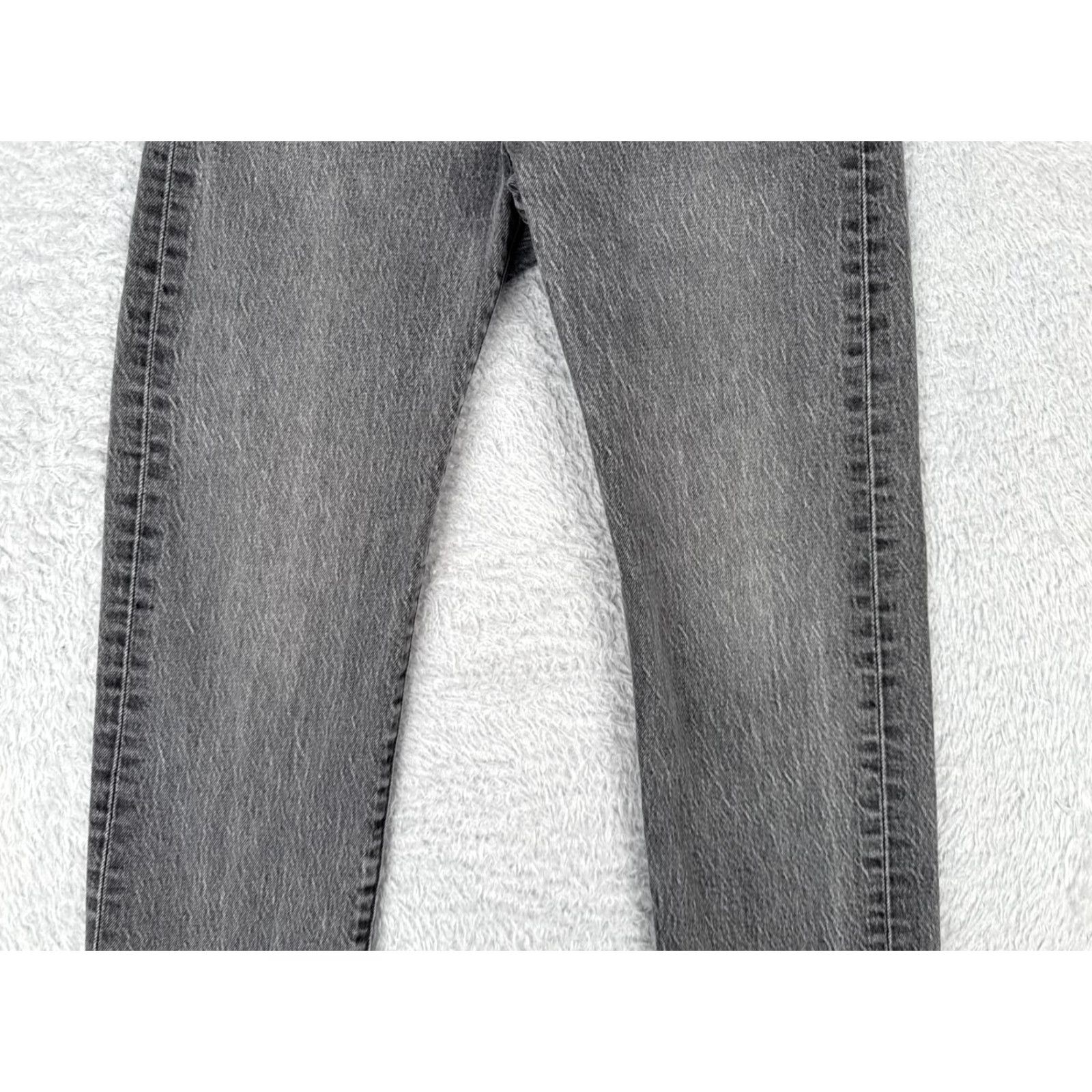 Levi's Levis Premium Jeans Womens 25 Black Denim Big E Wedgie Straight Mid Rise 24x25 Size 24" / US 00 / IT 34 - 3 Thumbnail