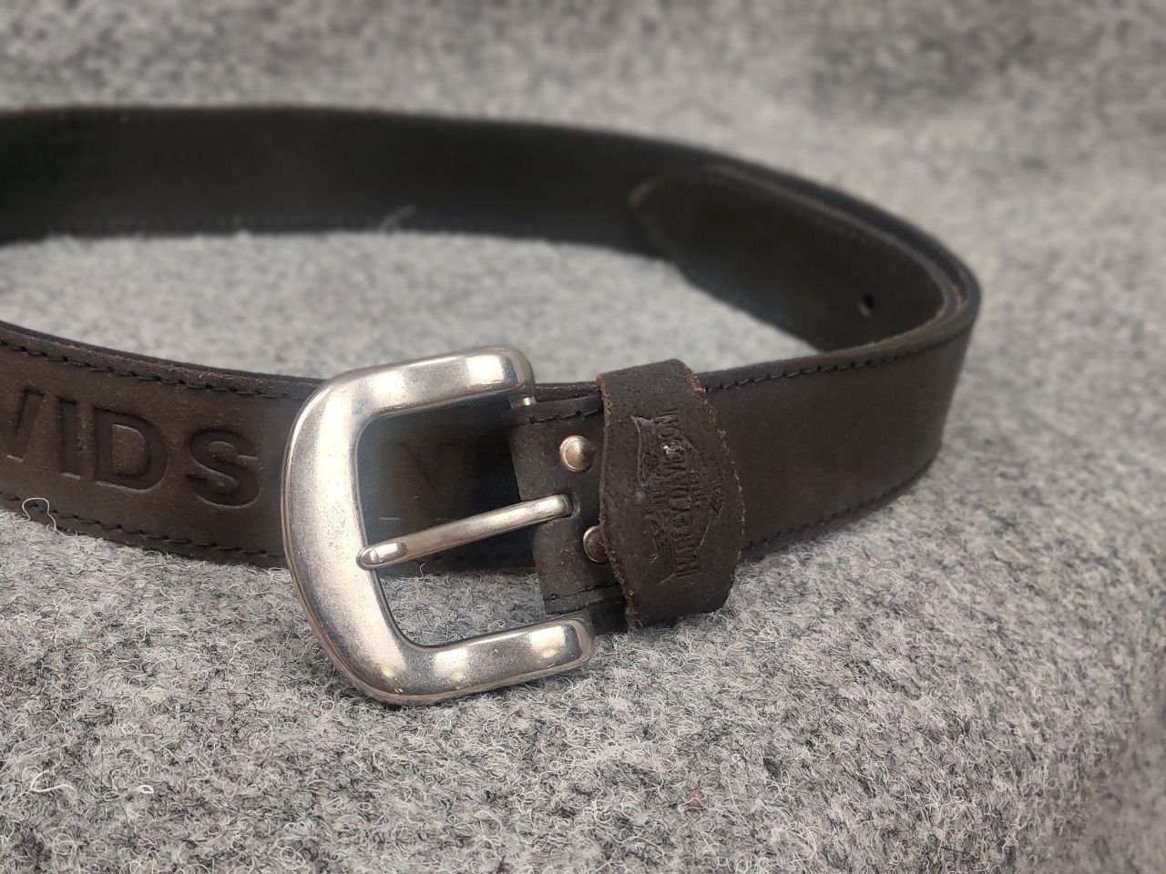 Harley Davidson Vintage Harley Davidson Logo Motor Dark Brown Leather Belt Size ONE SIZE - 2 Thumbnail