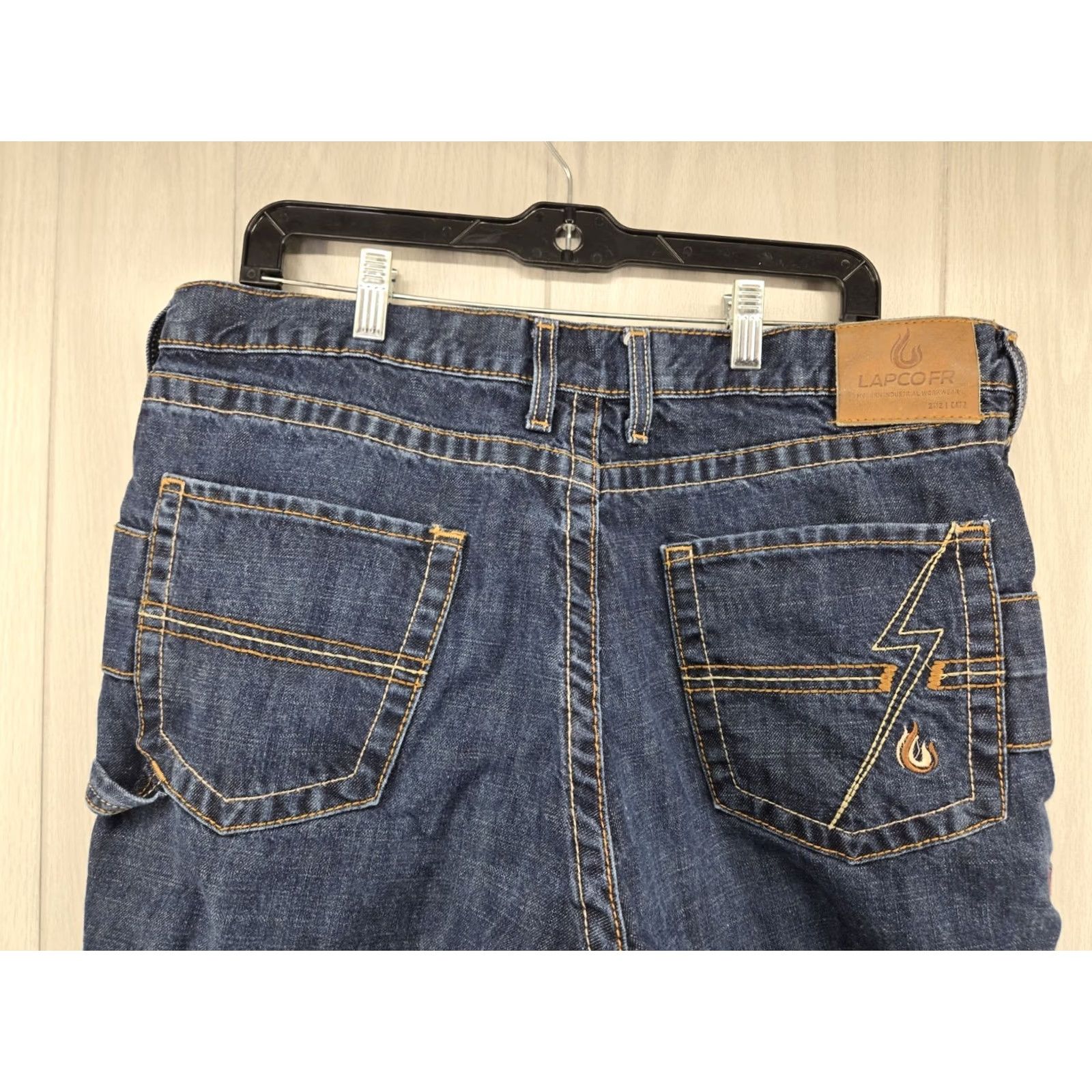 Denime VINTAGE LAPCO Men’s FR Jeans Workwear Flame Resistant Dark Wash Denim 38 x 32 Mens Jeans Flame-Resistant Denim Straight Blue 38 32 Size US 38 / EU 54 - 7 Thumbnail