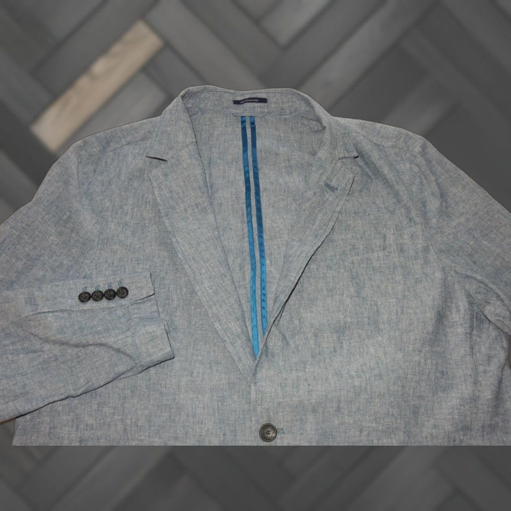 Lands' End Lands' End Men's Sport Coat Blazer Jacket XL Unlined Deconstructed Blue Cotton Regular Size XL Men Jacket Sport Coat Mens Blazer Size 46R - 1 Thumbnail
