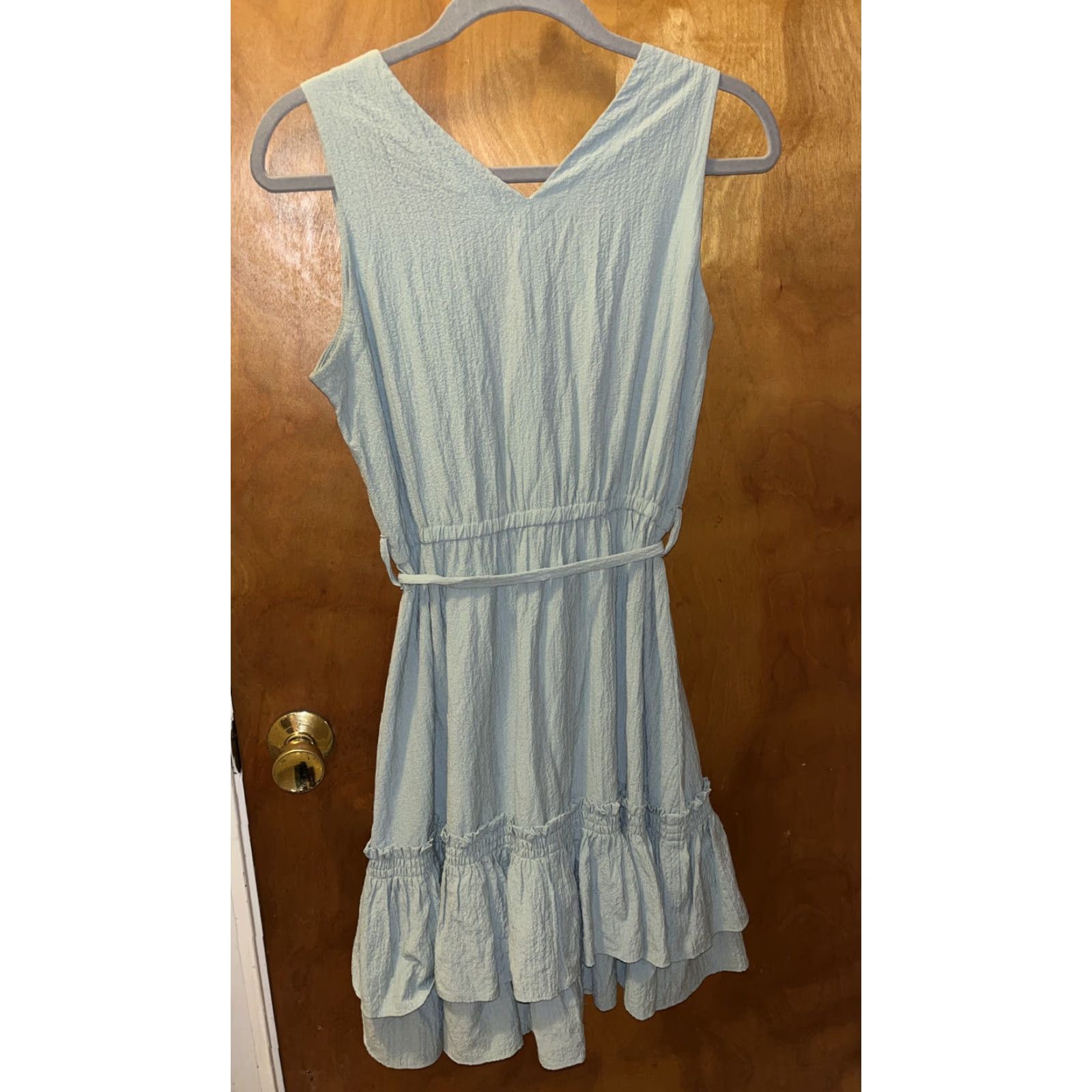 Calvin Klein Calvin Klein Women’s Dress Sage Green Ruffle Hem With Sash Size 4 Size S / US 4 / IT 40 - 5 Thumbnail