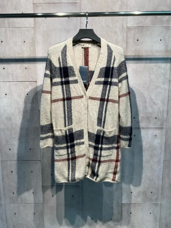 Max Mara MaxMara Beige Wool Blend Long Sleeve Cardigan 0089 Size M / US 6-8 / IT 42-44 - 1 Thumbnail