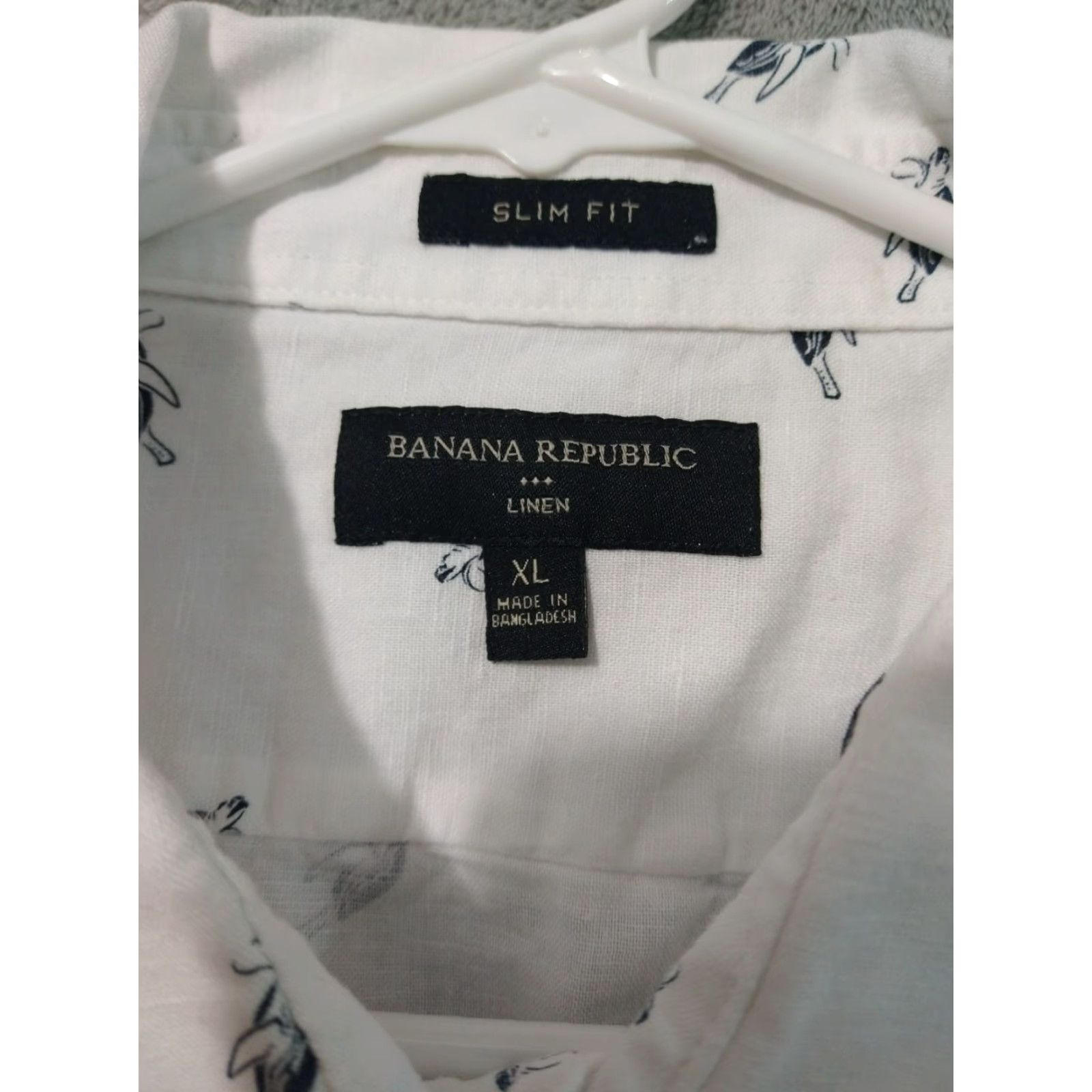 Banana Republic VINTAGE Banana Republic Shirt Mens XL White Linen Short Sleeve Slim Fit Turtles Size US XL / EU 56 / 4 - 7 Thumbnail