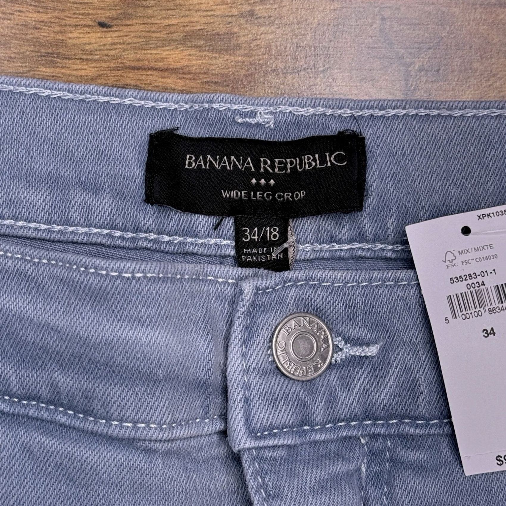 Banana Republic Banana Republic Jeans Wide-Leg Denim 34 High Rise Stretch 5-Pocket Logo Blue Women Size 24" / US 00 / IT 34 - 5 Thumbnail