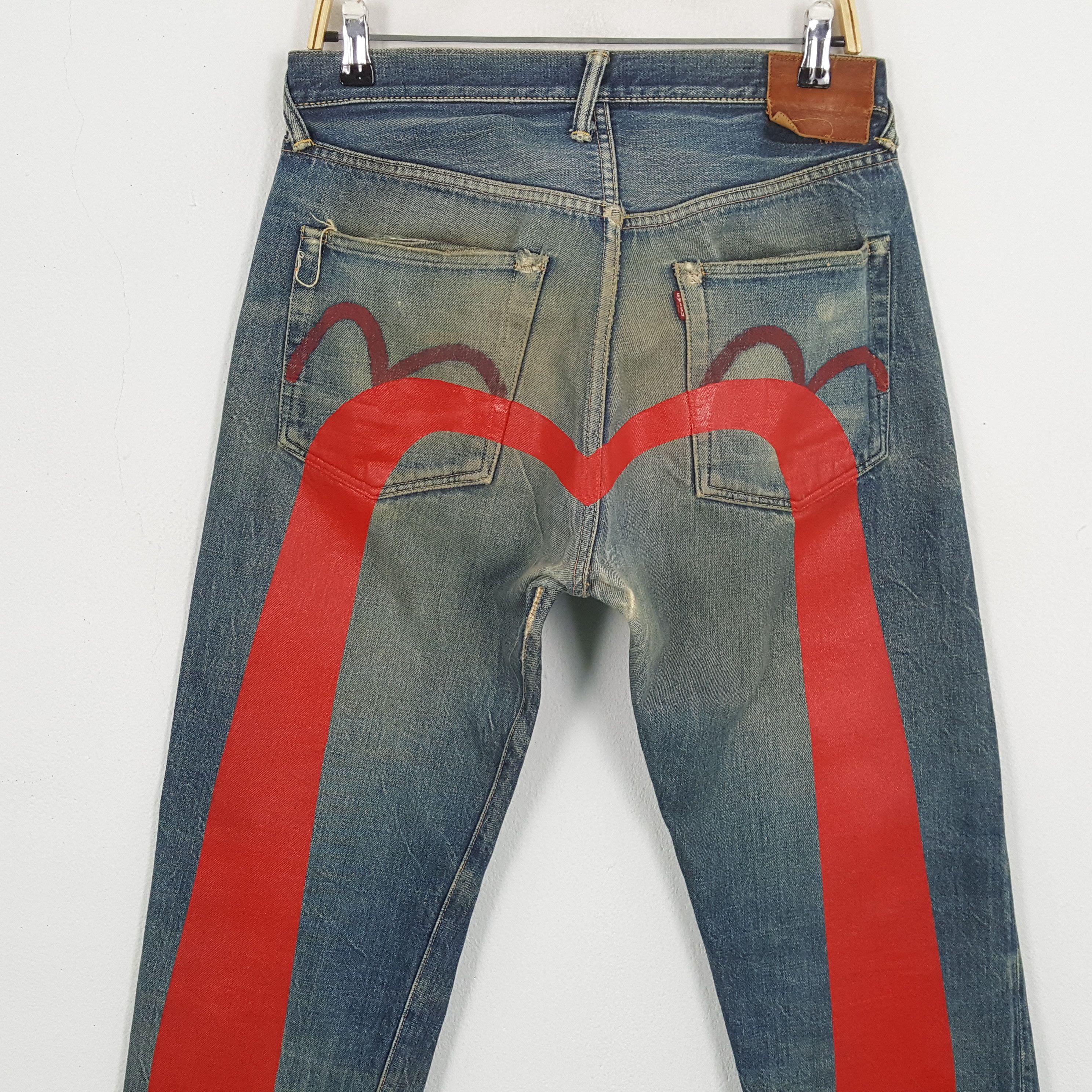 Evisu × Japanese Brand × Vintage Vintage EVISU Japanese Brand Daicock Custom Distressed Jeans Size US 31 - 2 Thumbnail
