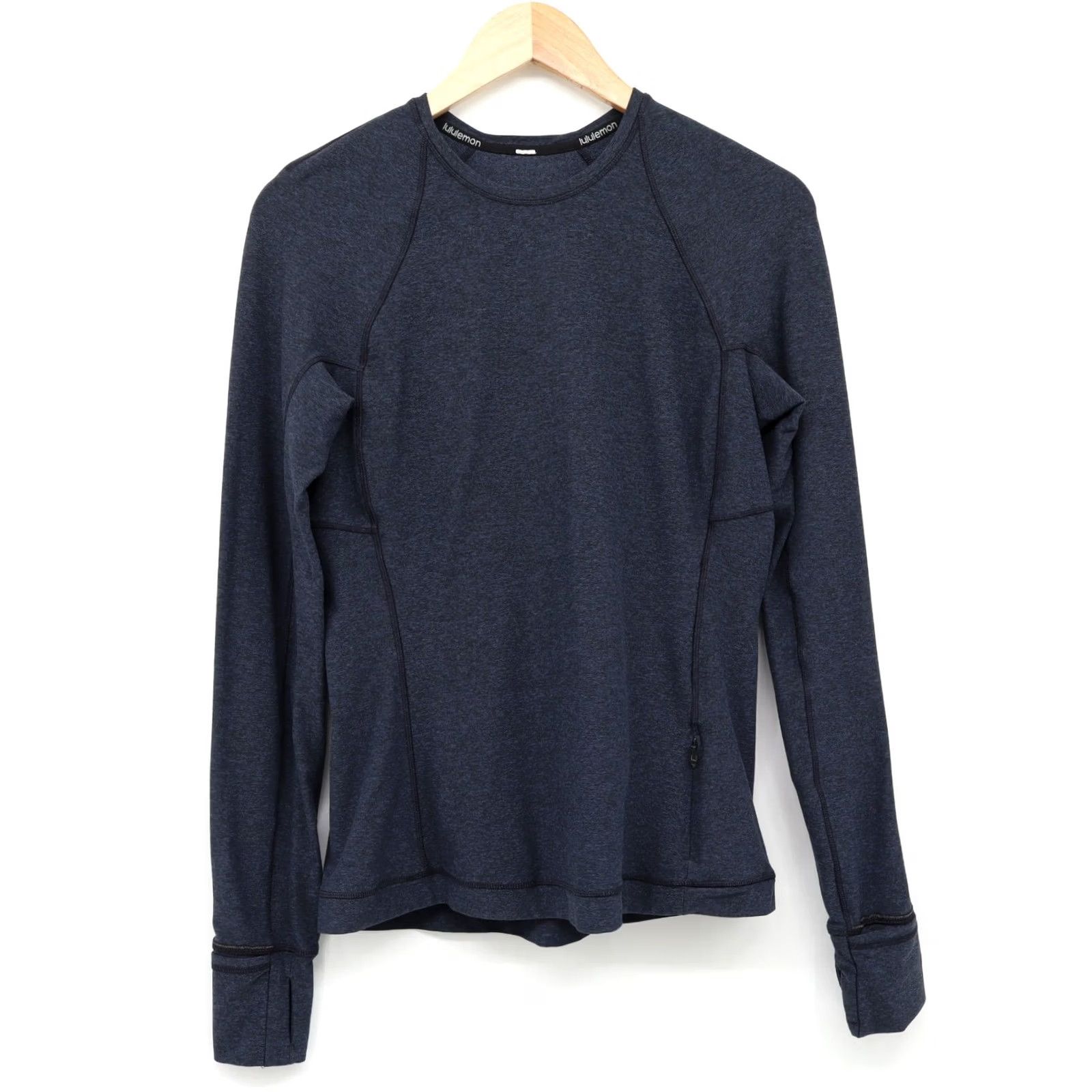 Lululemon Lululemon Women's Its Rulo Run Long Sleeve Shirt Heathered True Navy Black Sz 10 Size L / US 10 / IT 46 - 2 Thumbnail