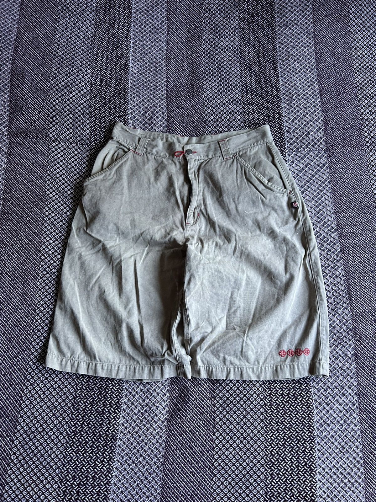 Independent Truck Co. Vintage Independent Beige Rap Shorts Streetwear Style Sz 34 Size US 34 / EU 50 - 4 Thumbnail