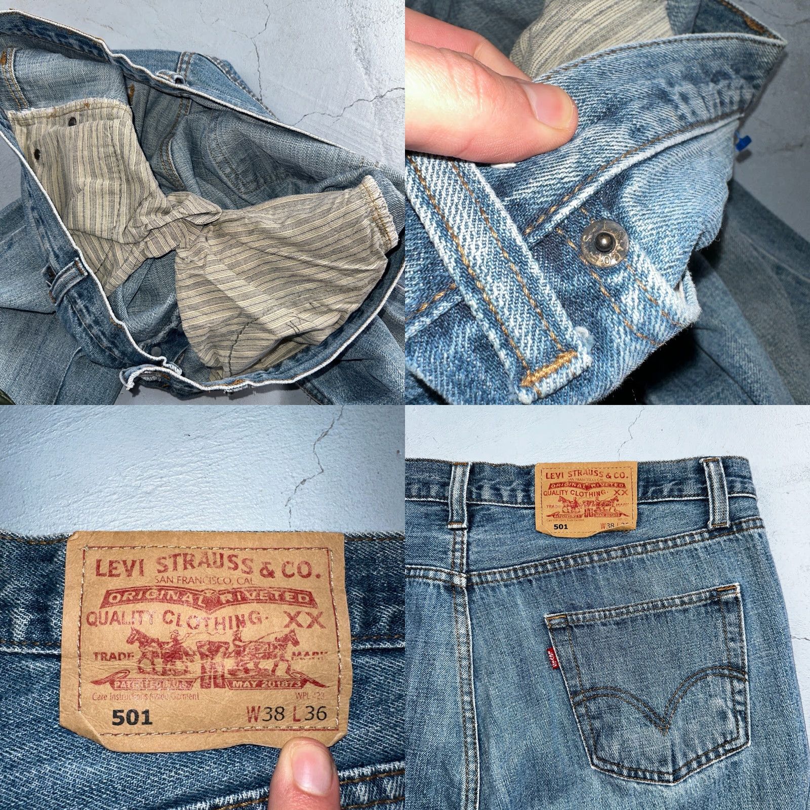 Levi's Levi's 501 Jeans Vintage 90s Straight Men Blue Denim 38x29 Regular Mid Rise Button Closure MENS Size US 38 / EU 54 - 9 Thumbnail