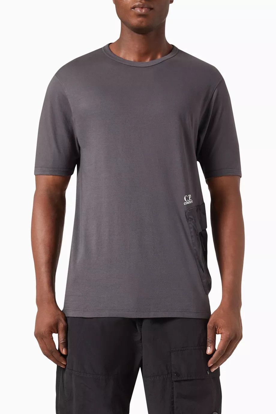 C.P. Company o1y1224 Logo Crewneck T-Shirt in Lead Size US S / EU 44-46 / 1 - 1 Thumbnail