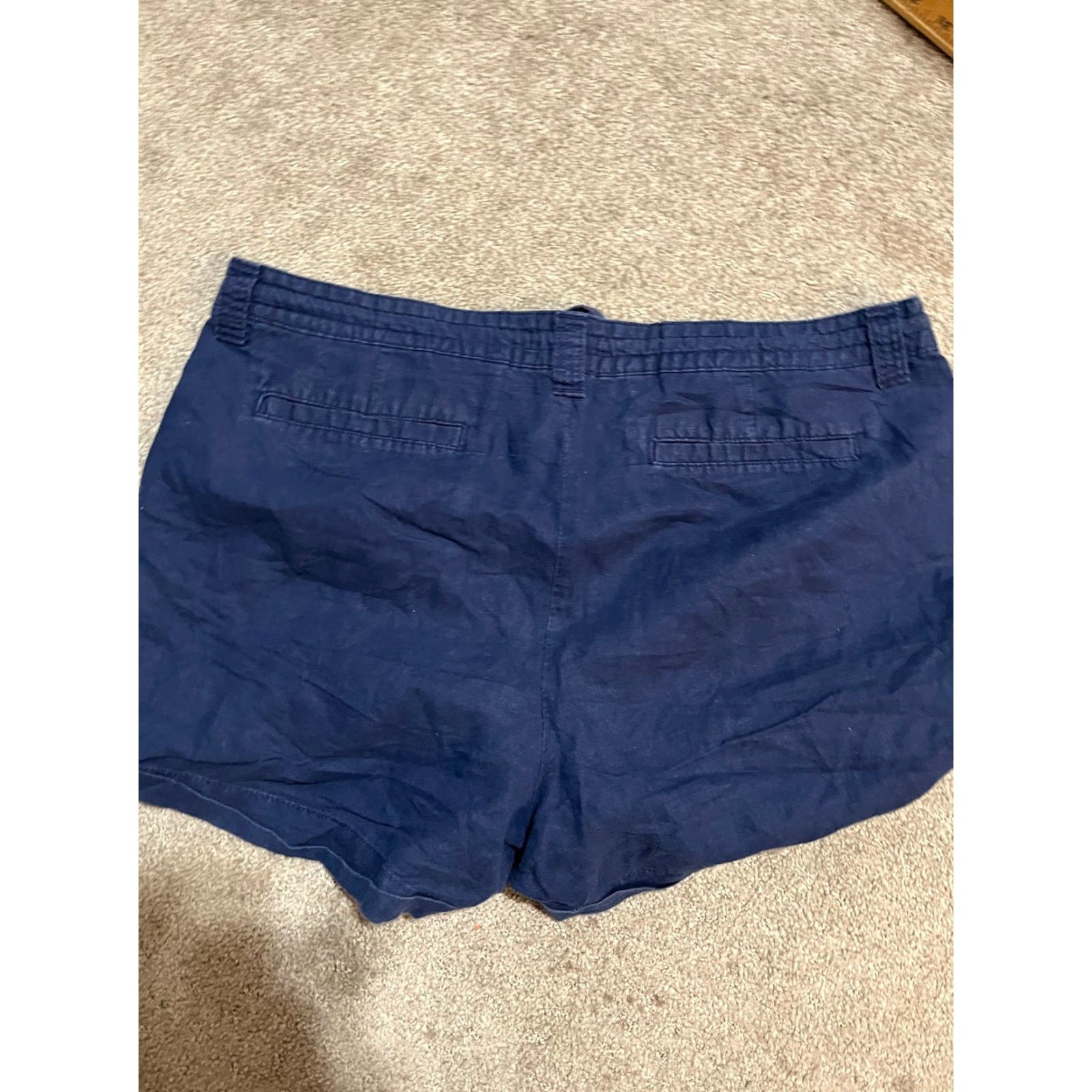 Gap GAP Blue Shorts Mid Rise-Cuffed Flax Blend Flat Front Pocket 4 Women Size 30" / US 8 / IT 44 - 2 Thumbnail