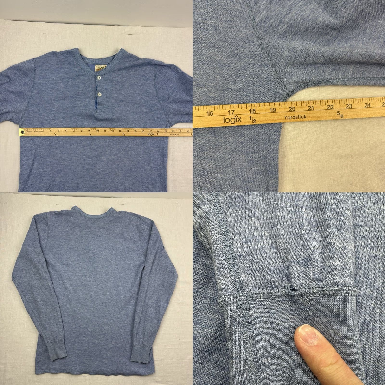 Vintage VINTAGE LL Bean River Divers Shirt Mens LT Blue Thermal Henley 90s Outdoor TALL Long Sleeve Kn relation? Size US L / EU 52-54 / 3 - 9 Thumbnail
