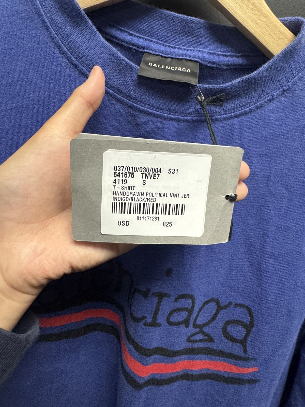 Balenciaga Balenciaga Hand Drawn Political Campaign Tee Blue Size US S / EU 44-46 / 1 - 4 Thumbnail