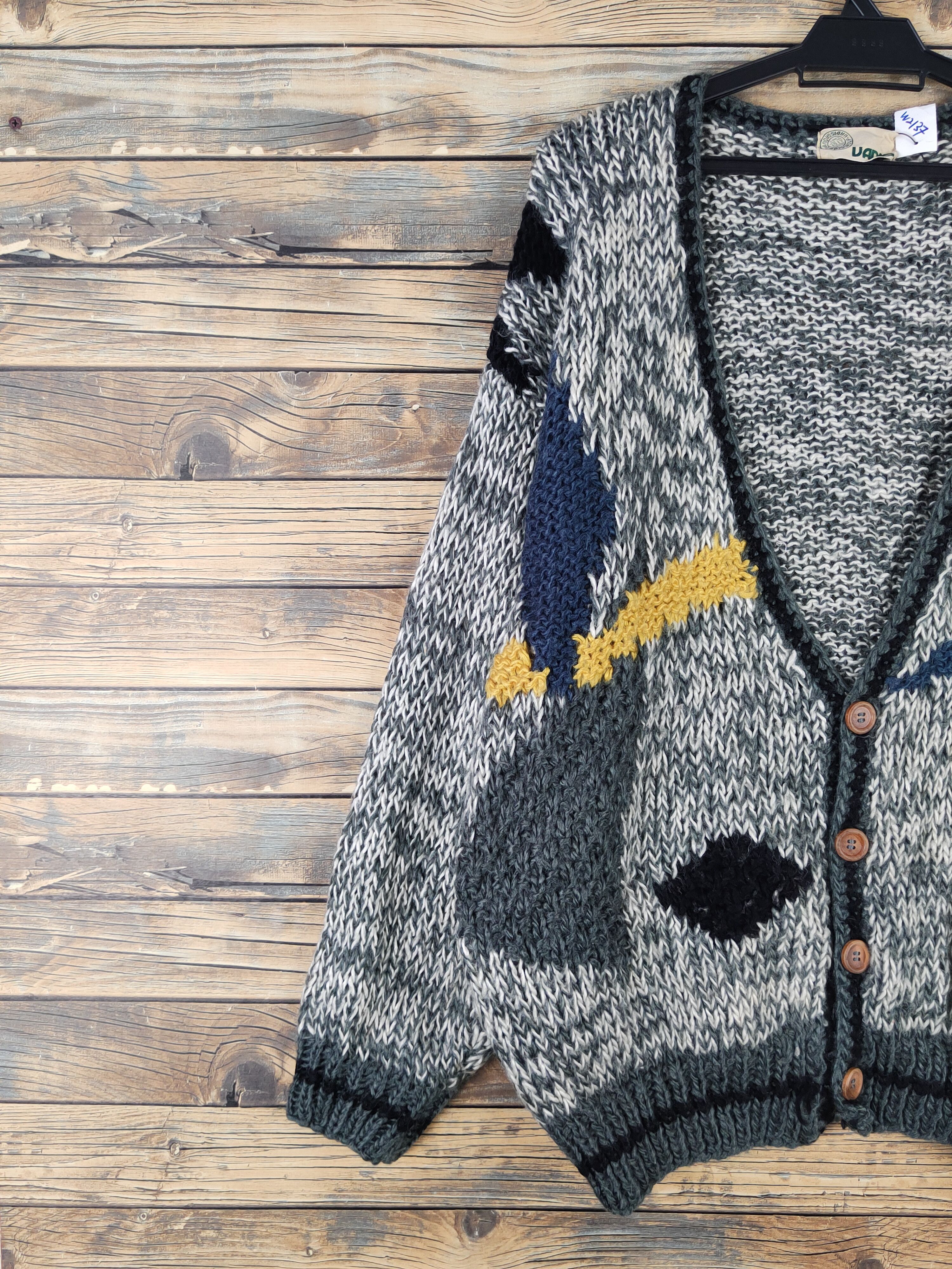 Vintage DLL Vadis vintage japan Knitwear Cardigan like coogi #W2137 Size US L / EU 52-54 / 3 - 3 Thumbnail