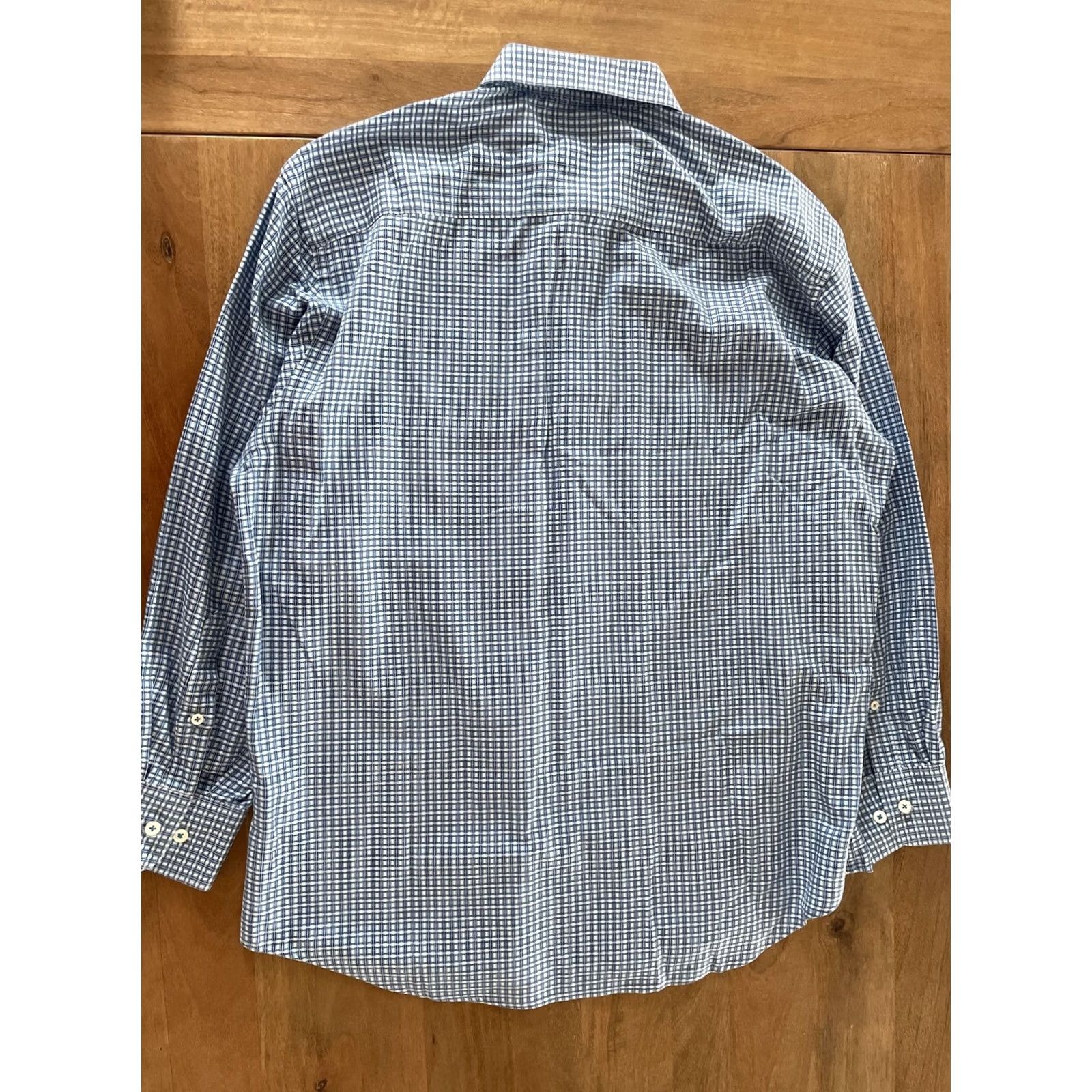 BUGATCHI Bugatchi Uomo Plaid Shirt Men XL Long Sleeve Button-Up Blue 90s Classic Colorful Office Career Dress Shirt Size US XL / EU 56 / 4 - 2 Thumbnail