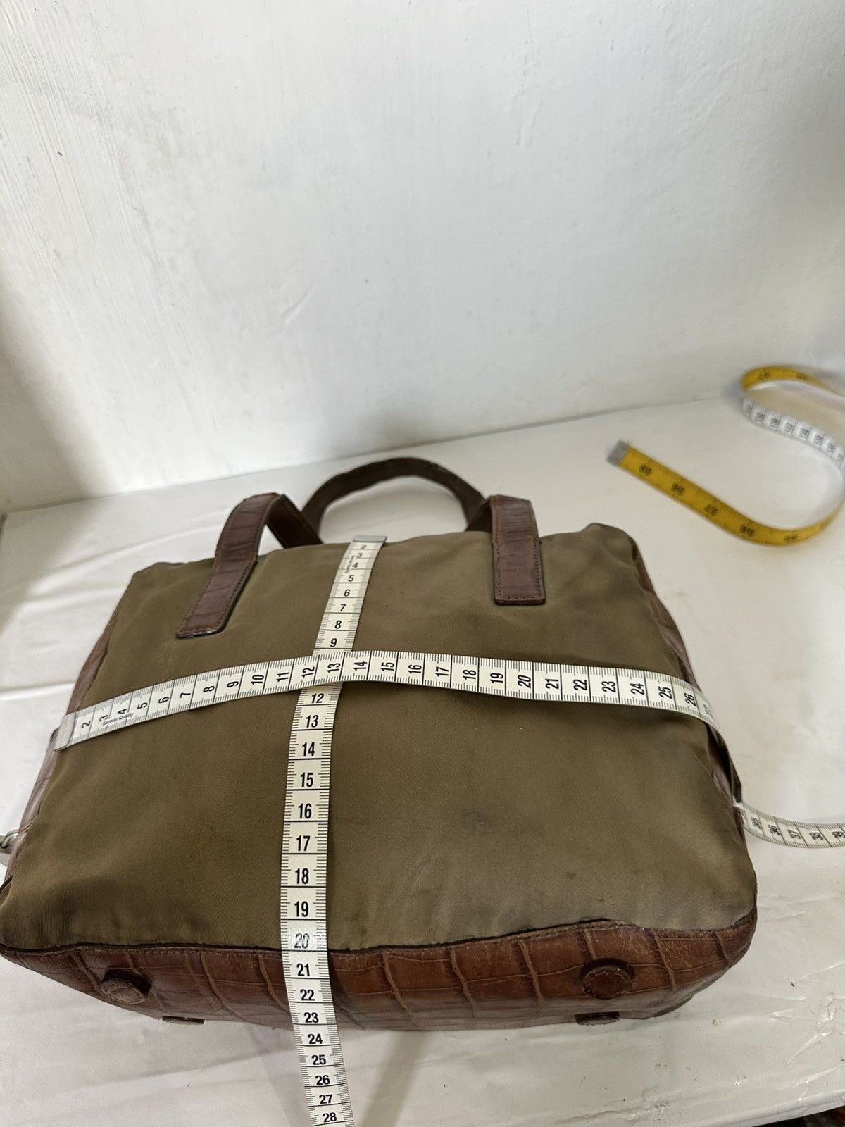 Prada Vintage Prada Handbag Croco Leather and Nylon Tessuto bag Size ONE SIZE - 17 Thumbnail