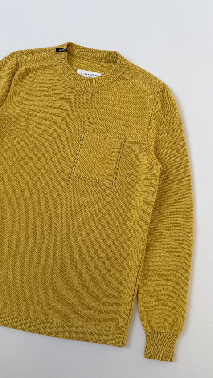 Maison Margiela Sample Mustard Cotton Textured Knit Sweater Size US M / EU 48-50 / 2 - 9 Thumbnail