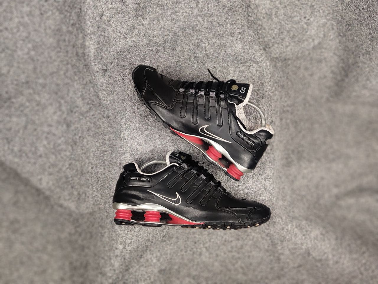 image of Nike Shox Sneakers Black Red Y2K Style Shoes, Men's (Size 11)