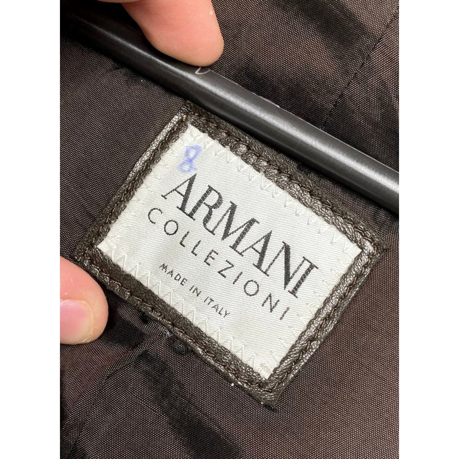 Armani Armani Collezioni Leather Coat Jacket Men Size 52 Brown Vintage Long Blazer Size 52R - 7 Thumbnail