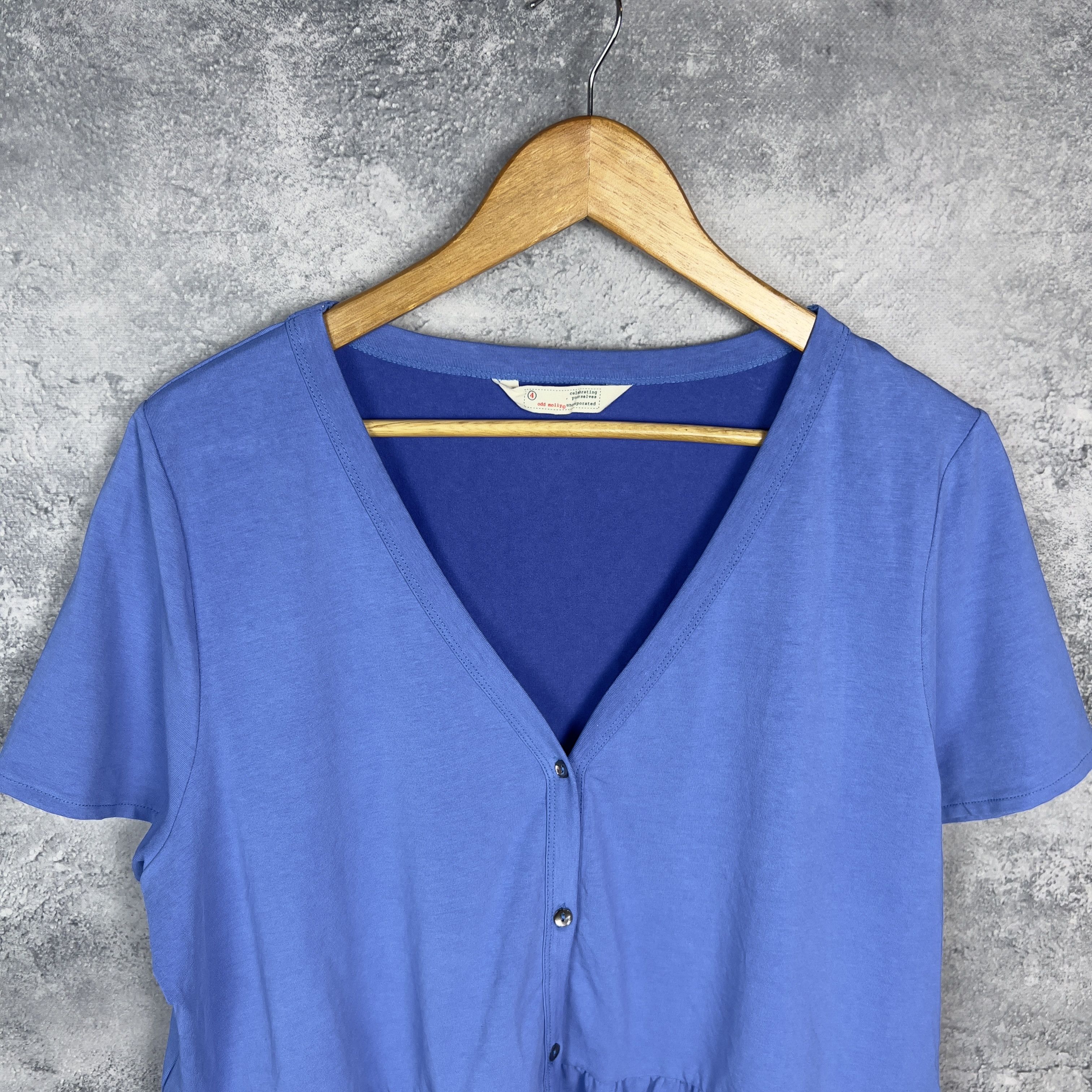 Odd Molly Odd Molly Blouse Women's Size 4 Blue Short Sleeve Size S / US 4 / IT 40 - 2 Thumbnail