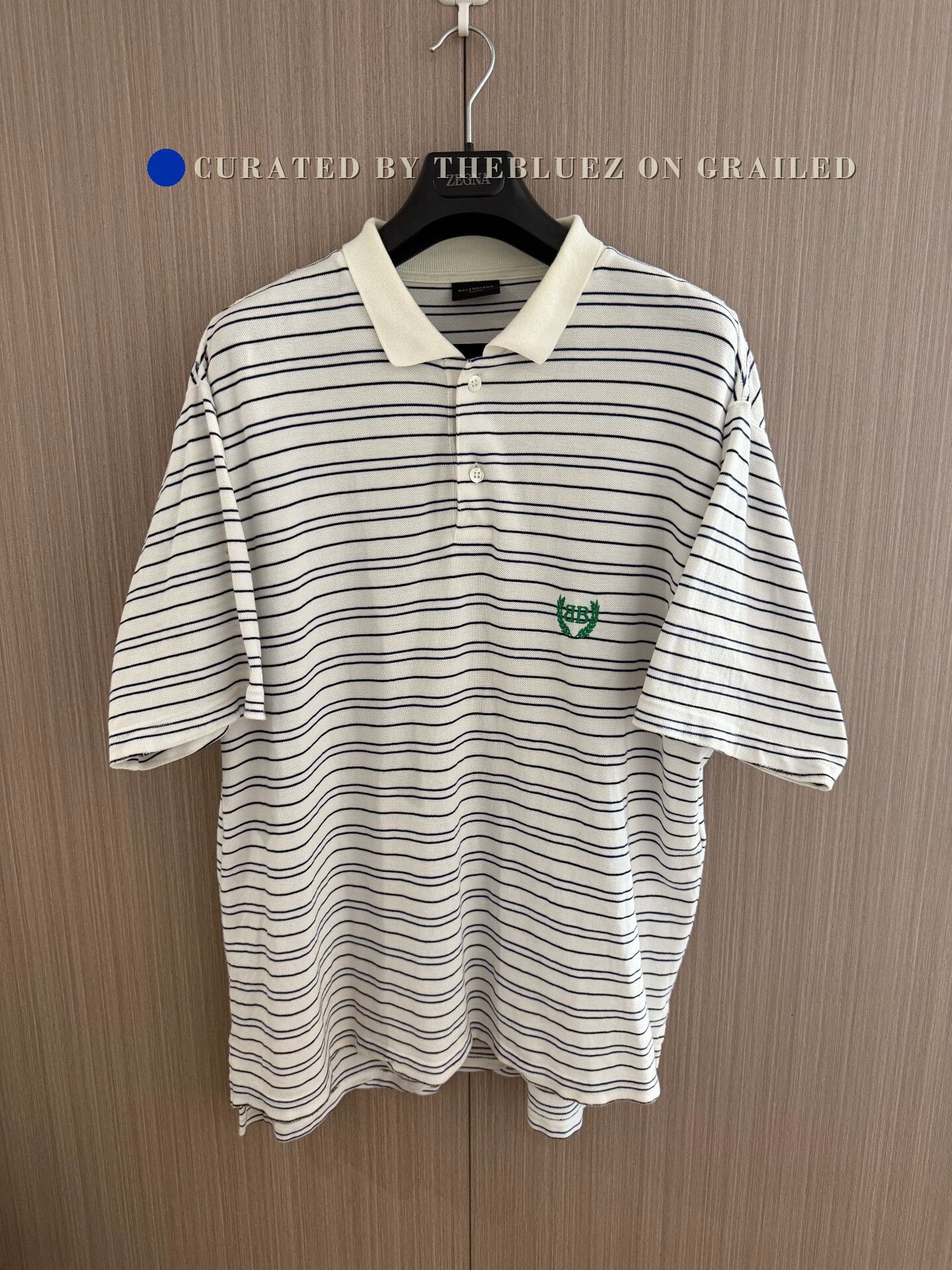 Balenciaga Balenciaga 25SS Striped Logo Short Sleeve Polo Size US XS / EU 42 / 0 - 1 Thumbnail