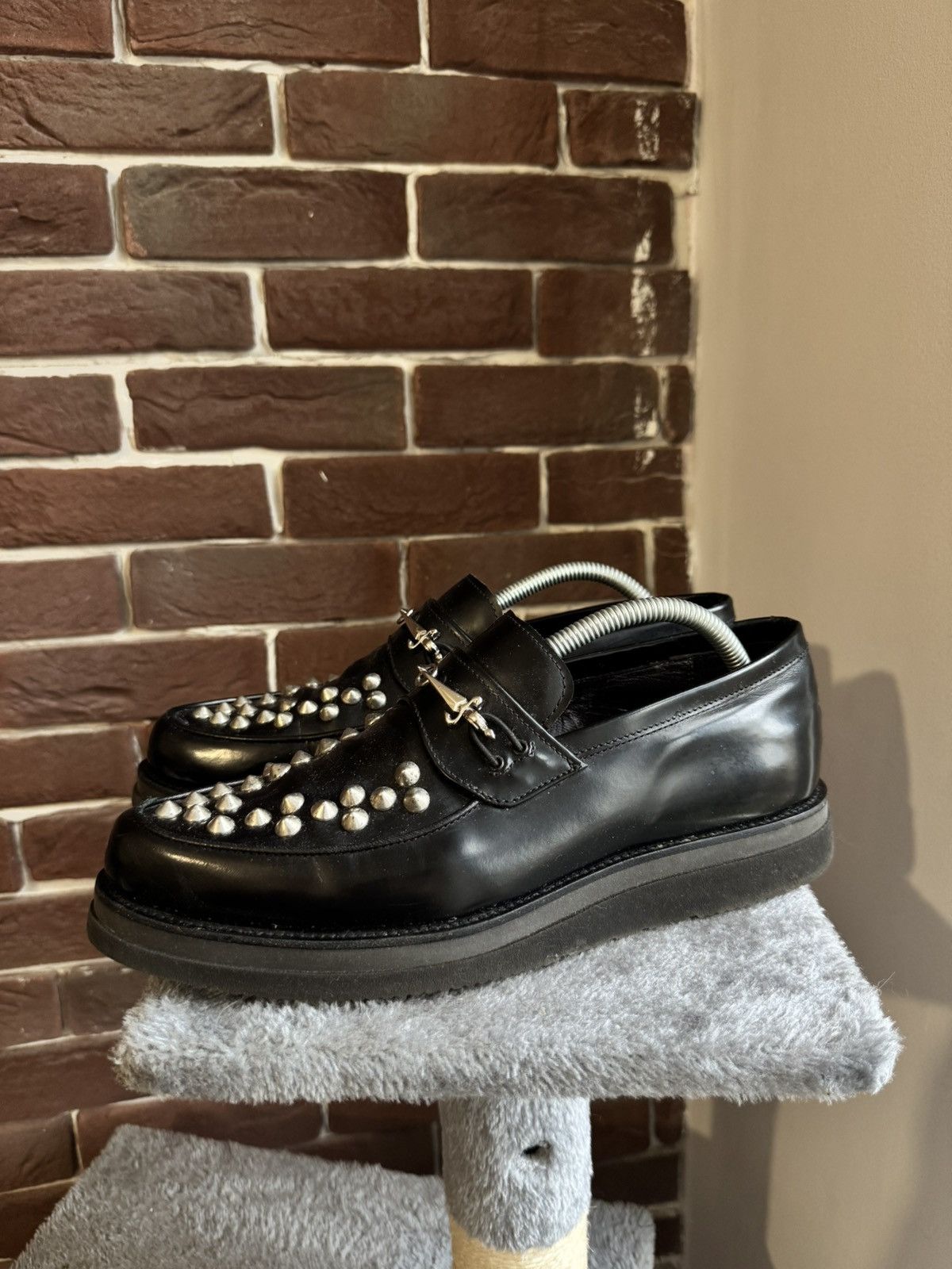 Leather Vintage Cesare Paciotti Studded Platform Derby Leather Shoes Size US 7 / EU 40 - 2 Thumbnail