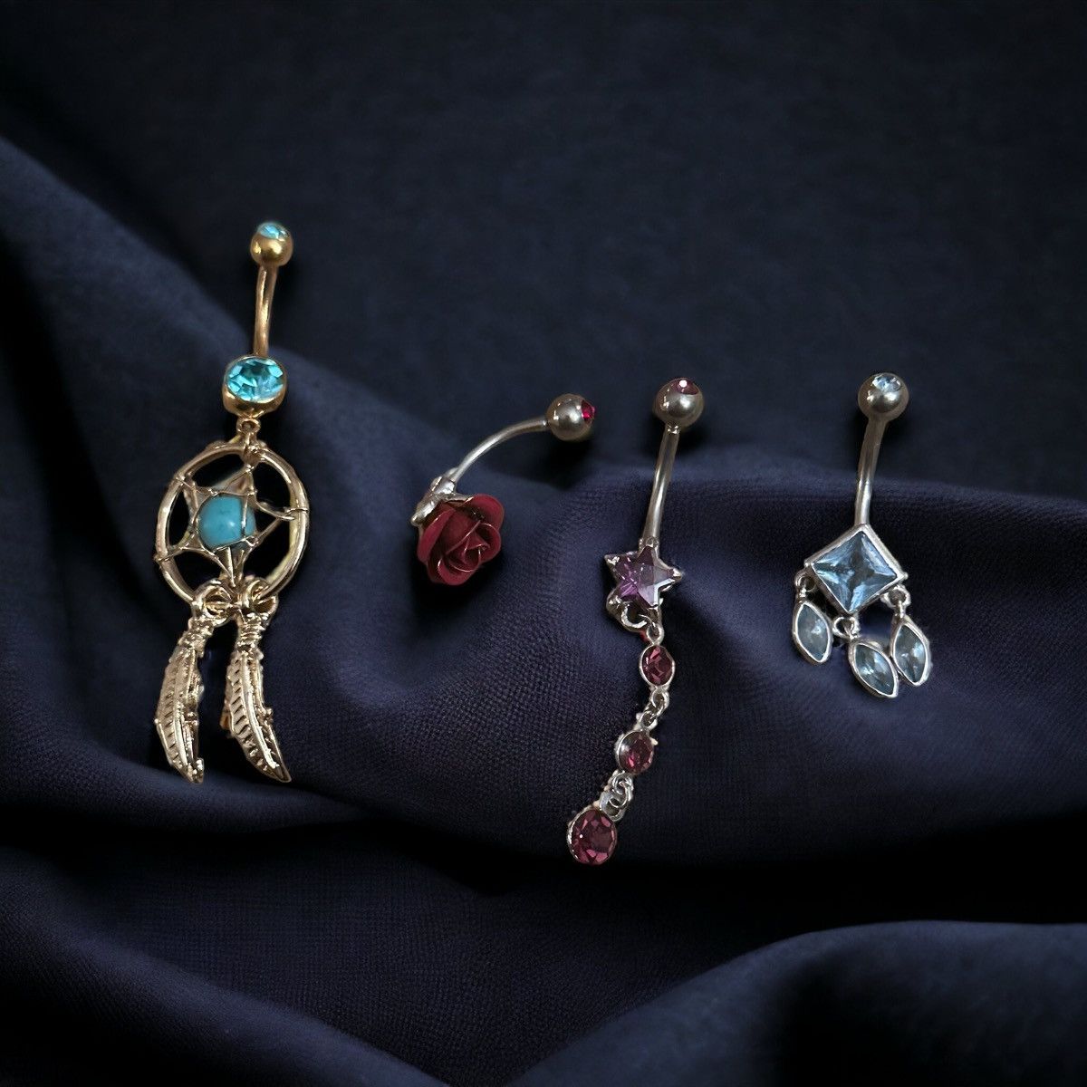Other Bundle of 4 belly button rings | Grailed