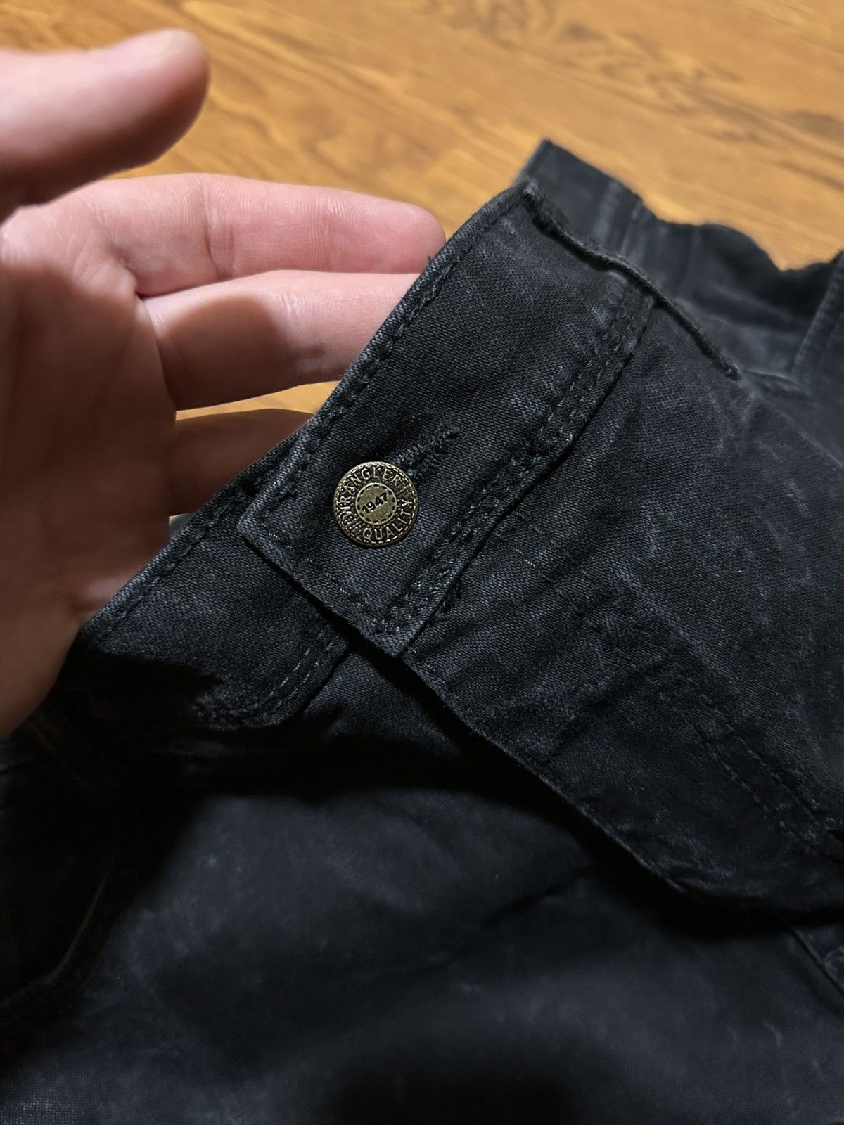 If Six Was Nine × Vintage × Wrangler Jeans Wrangler Black jeans with a white marble look Size US 38 / EU 54 - 5 Thumbnail