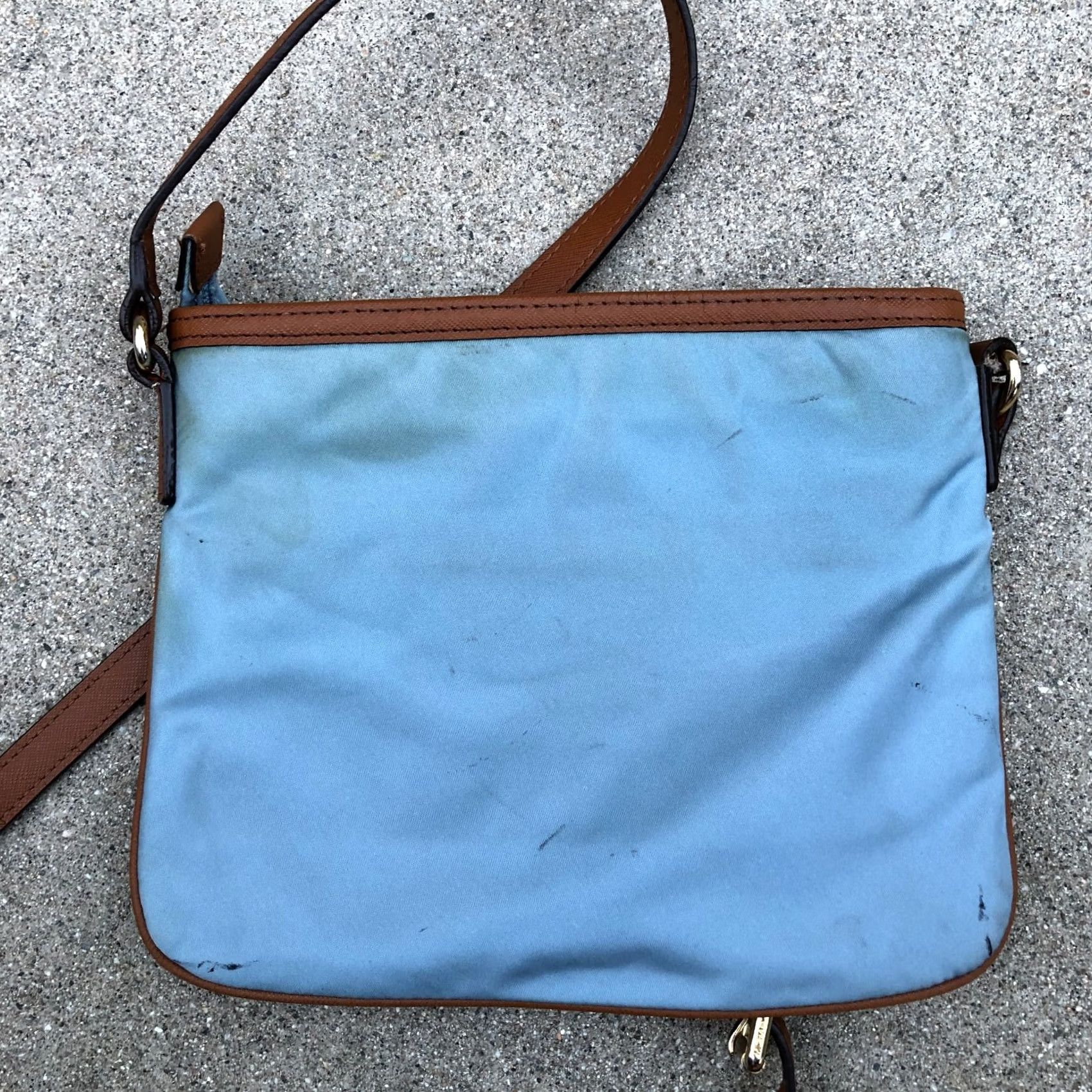 Michael Kors VINTAGE Michael Kors Kempton Crossbody Bag Nylon Blue Purse Zipper Size ONE SIZE - 3 Thumbnail
