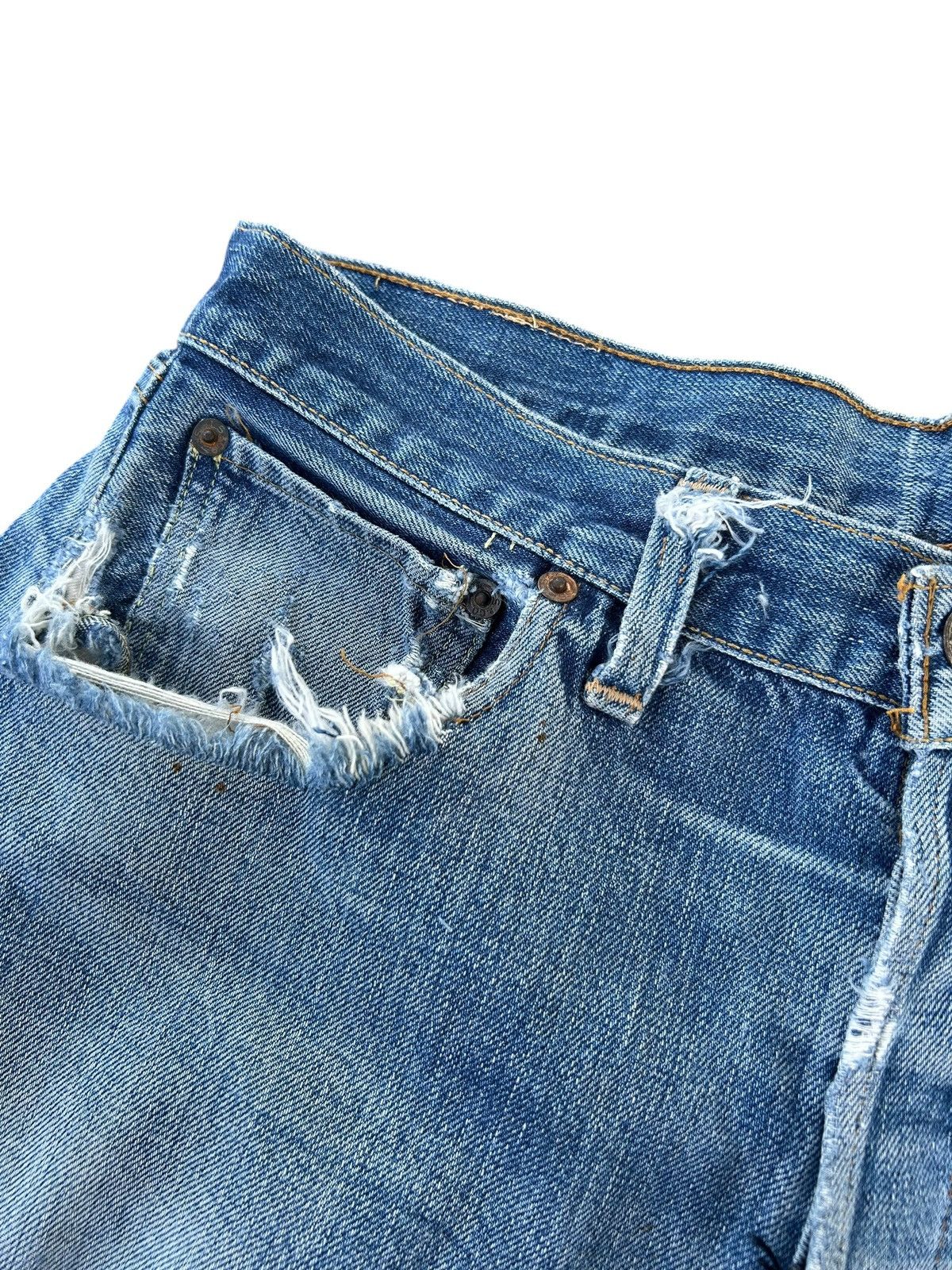 Levi's 60s-70s THRASHED Vintage Levis 6 Big E Denim Jeans Size US 33 - 8 Thumbnail