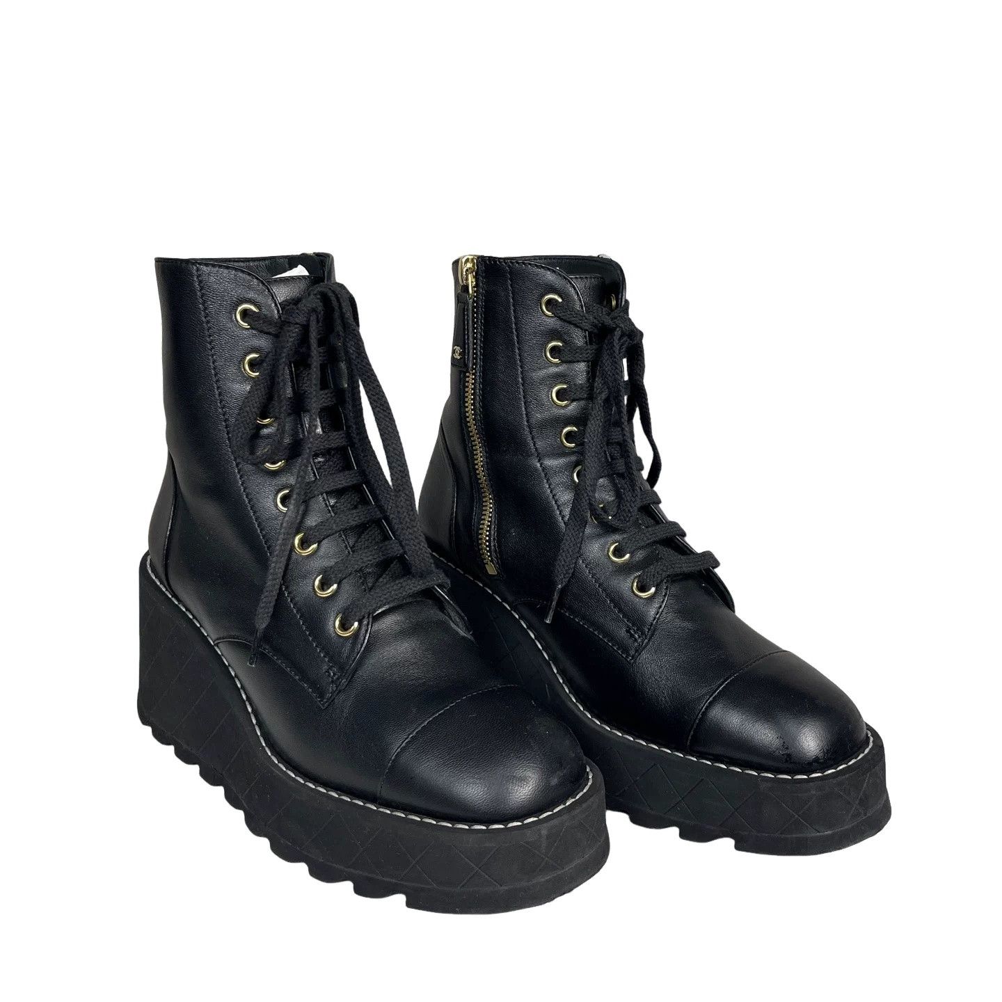 Chanel Chanel Quilted Platform Boots Size 36.5 Size US 6.5 / IT 36.5 - 1 Thumbnail